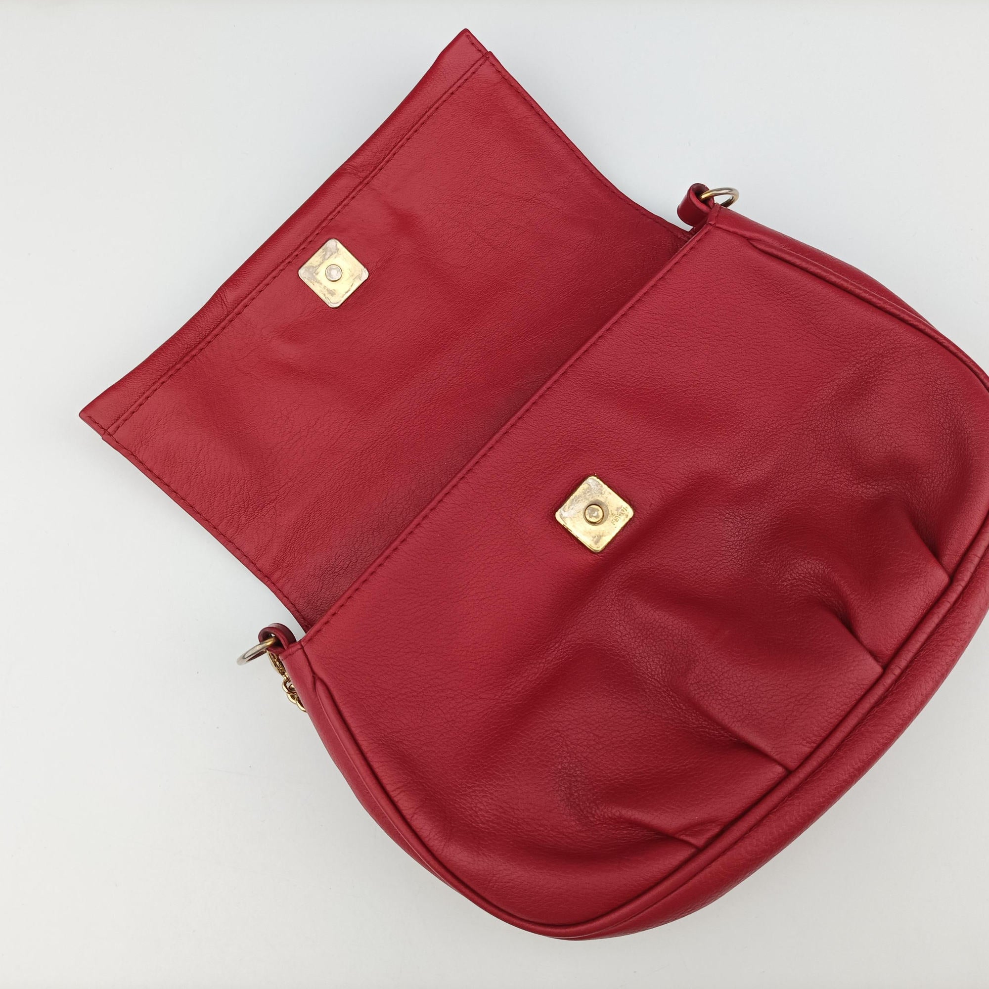 Fendista Pochette Red Leather 8M0276 8M0276-ANG-129-2566フェンディスタ ポシェット レッド レザー 8M0276 8M0276-ANG-129-2566