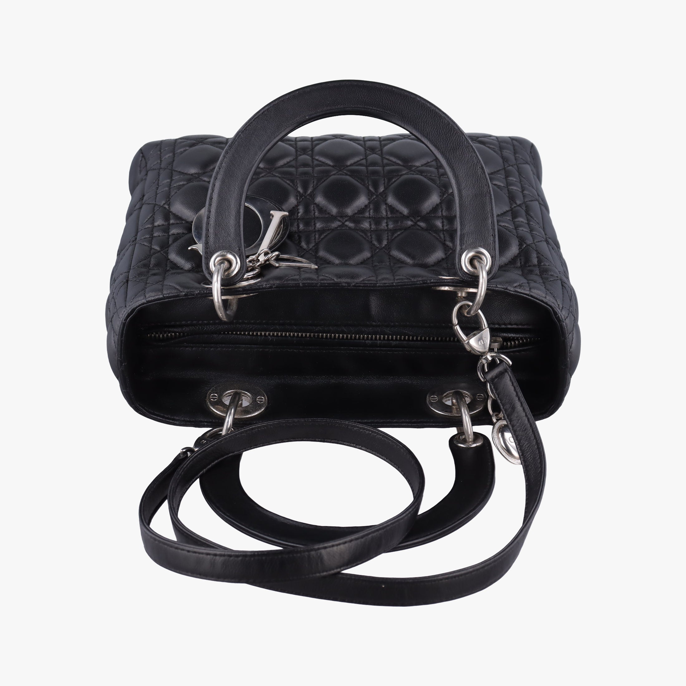 Lady Dior Black lambskin 02-MA-1028レディディオール ブラック ラムスキン 02-MA-1028