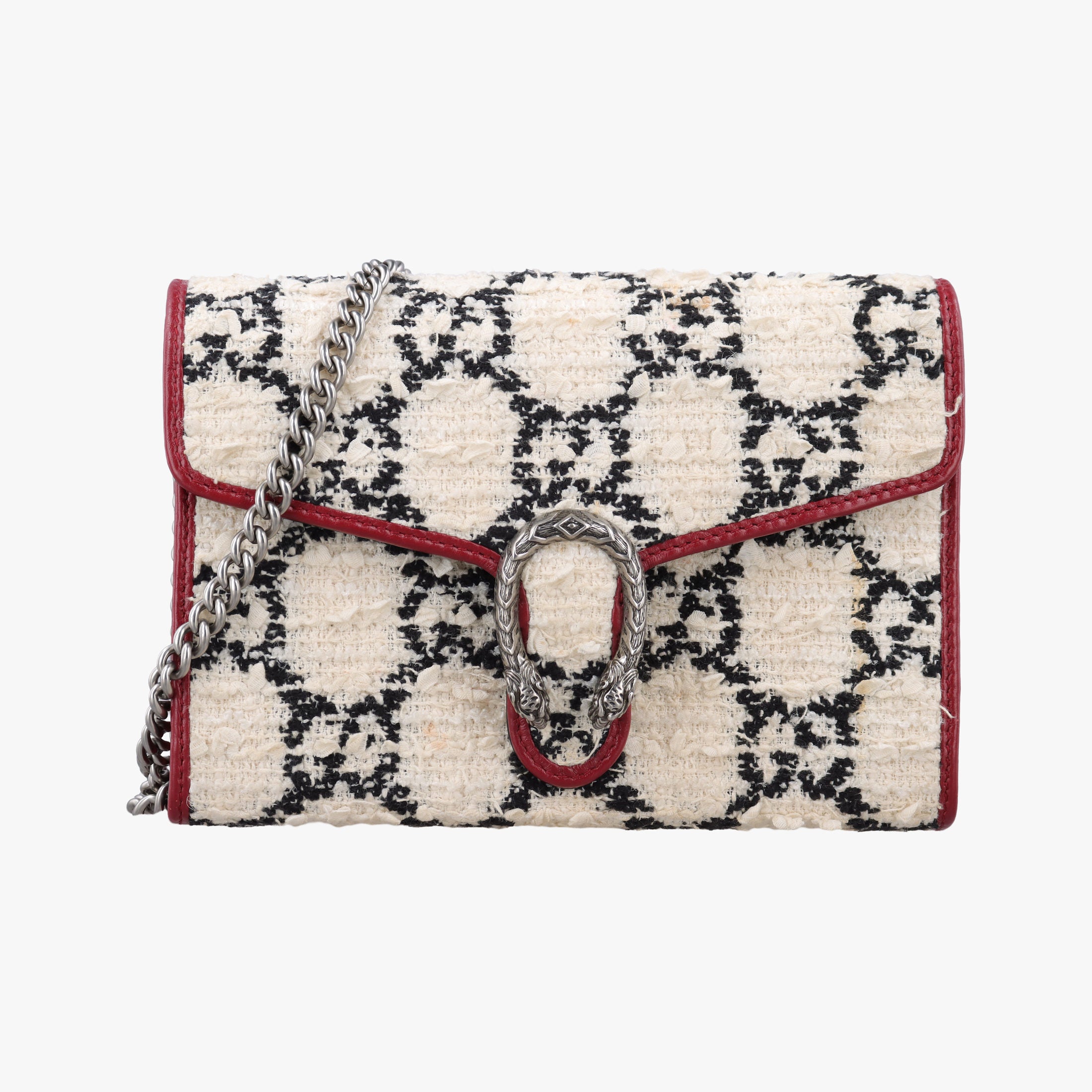 Dionysus Ivory × Red × Black Tweed×Leather 401231 ディオニュソス アイボリー × レッド × ブラック ツイード×レザー 401231