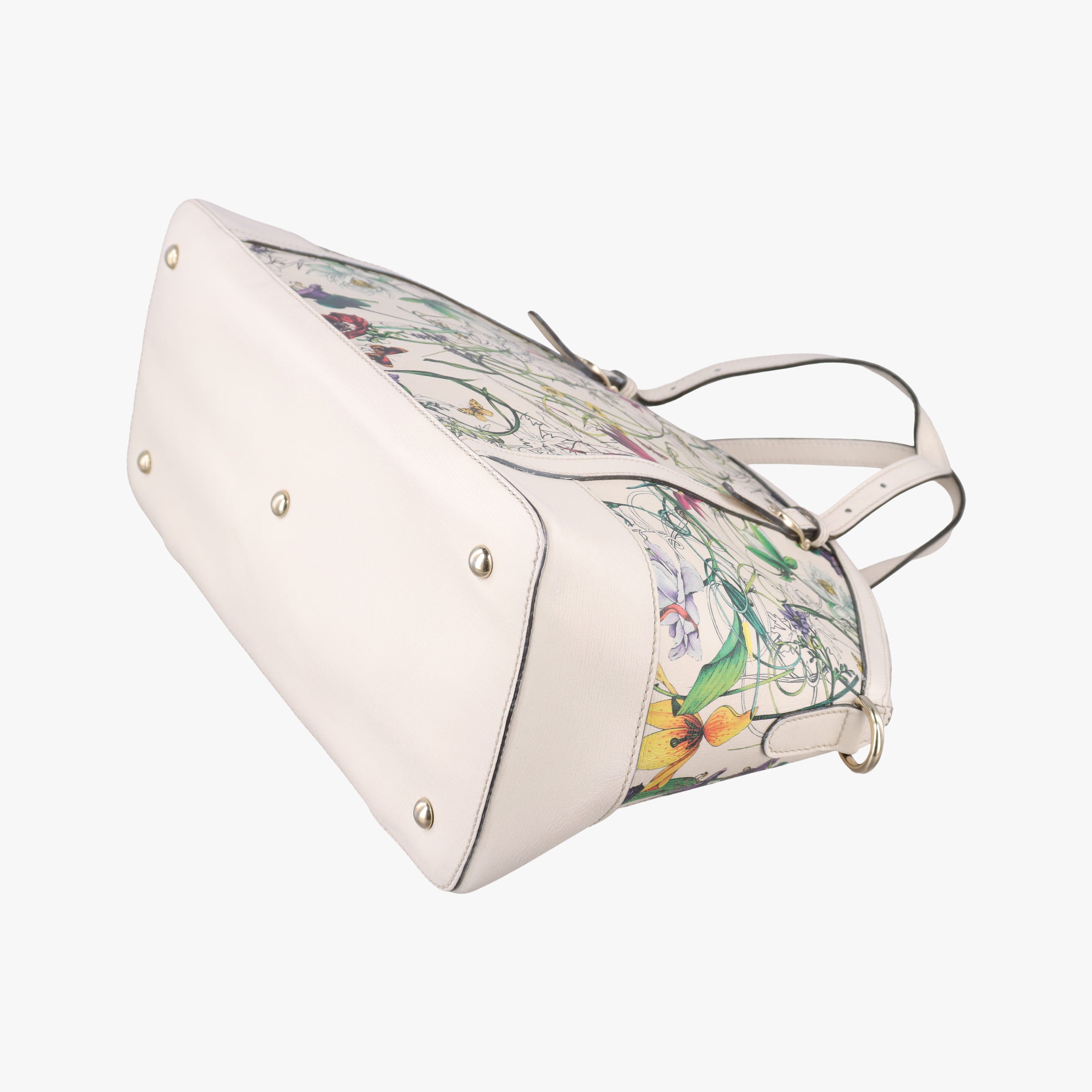 Nice Floral White×multi Leather 309614 H015697378ニースフローラ ホワイト×マルチ レザー 309614 H015697378