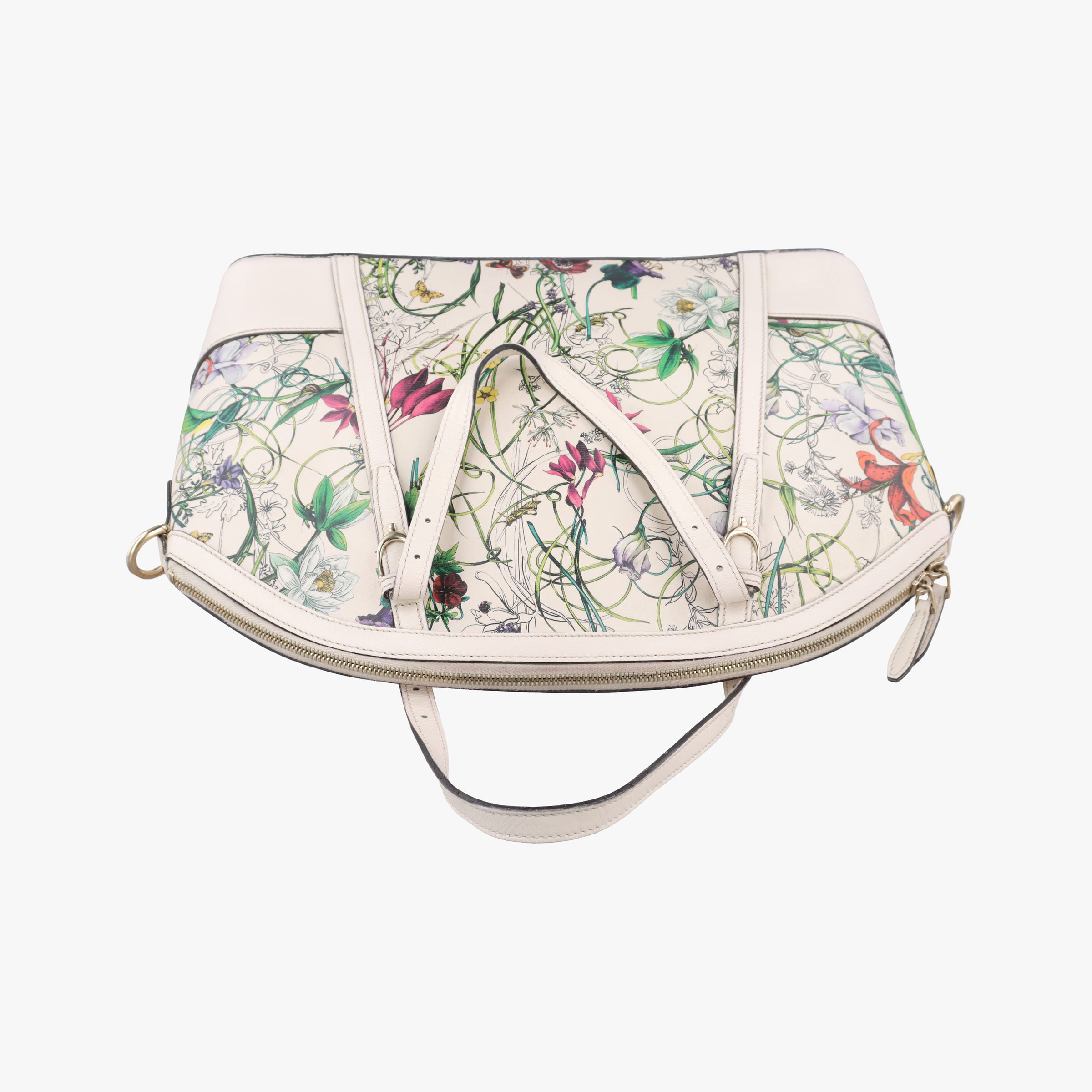 Nice Floral White×multi Leather 309614 H015697378ニースフローラ ホワイト×マルチ レザー 309614 H015697378