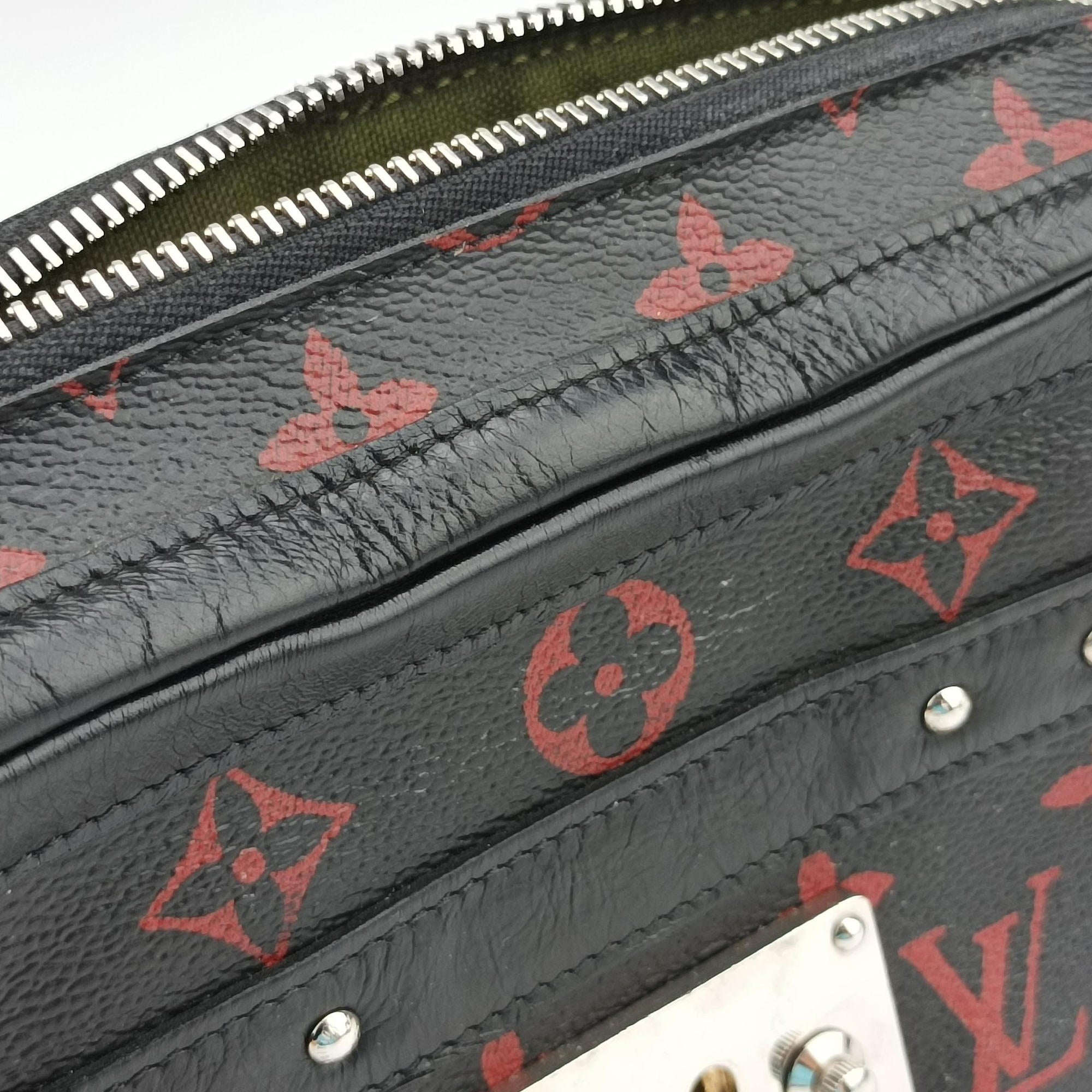 Petite Malle Black × Red Monogram Infrarouge Canvas × Leather M40273 FL0145プティット マル ブラック × レッド モノグラム・インフラルージュキャンバス×レザー M40273 FL0145