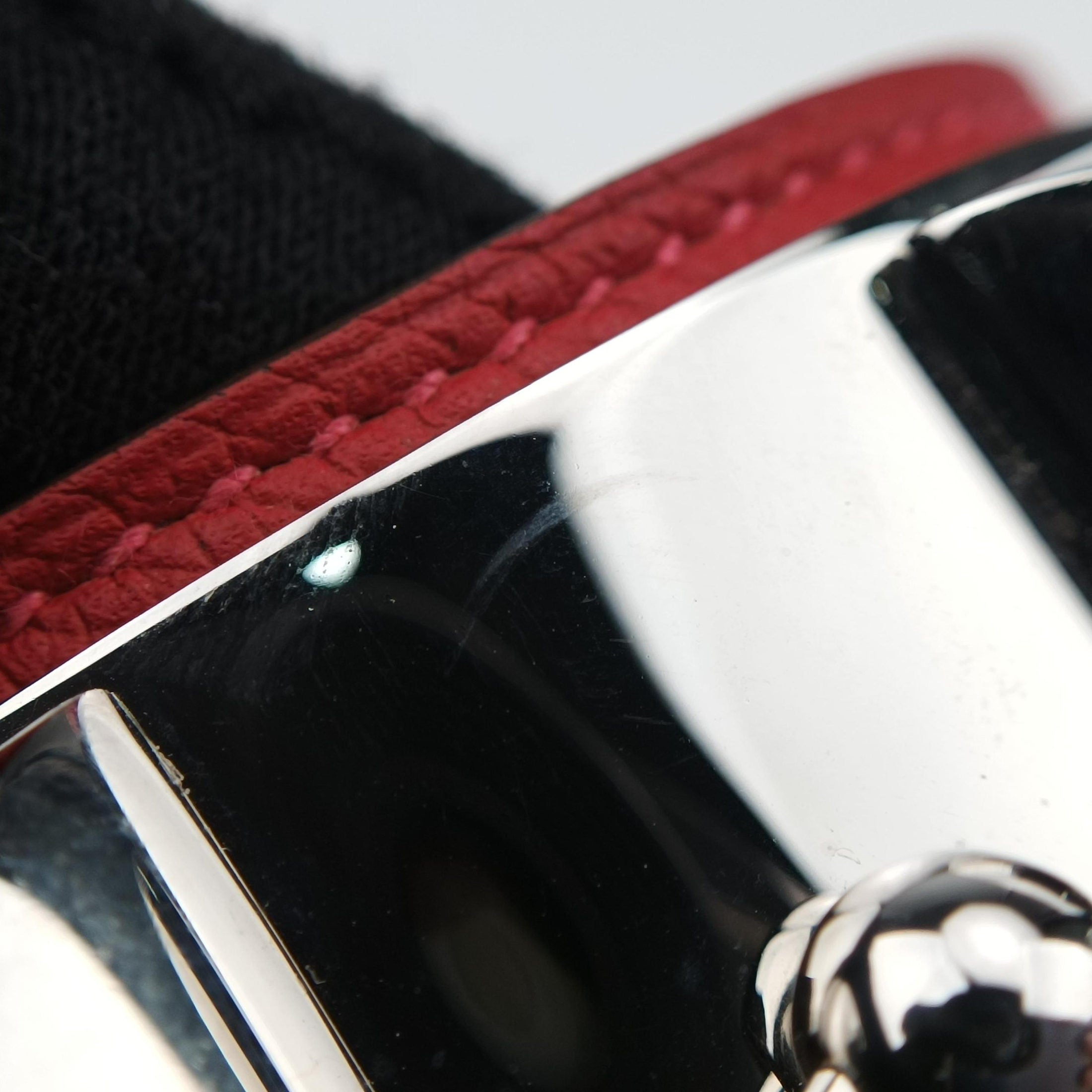 Collier de chien Red×silver Leather×GP S ▢P Rコリエ ド シアン レッド×シルバー レザー×GP S ▢P R