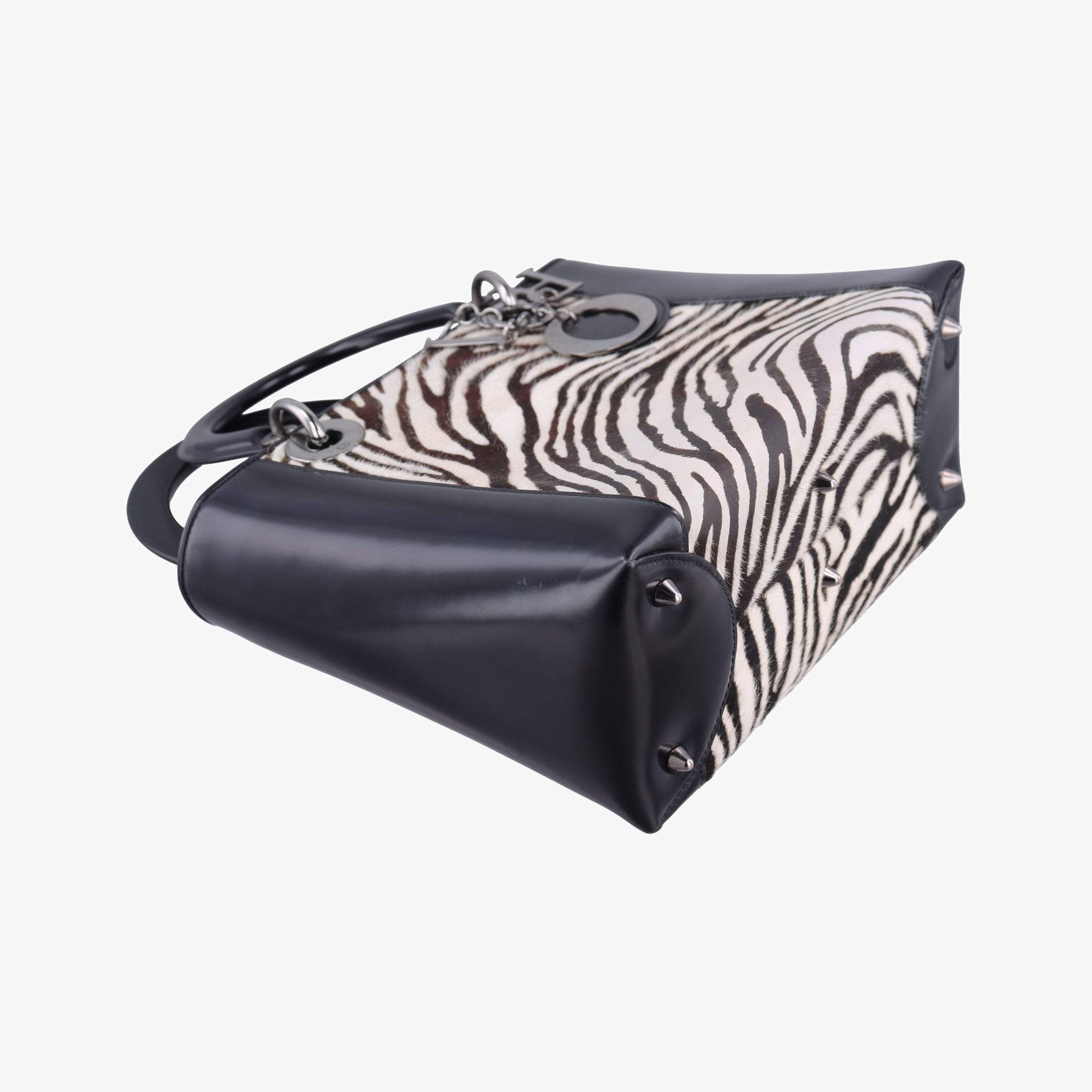Lady Dior Zebra × Black Pony-style Calfskin × Calf Leather MA-0969レディディオール ゼブラ × ブラック ハラコ × カーフレザー MA-0969