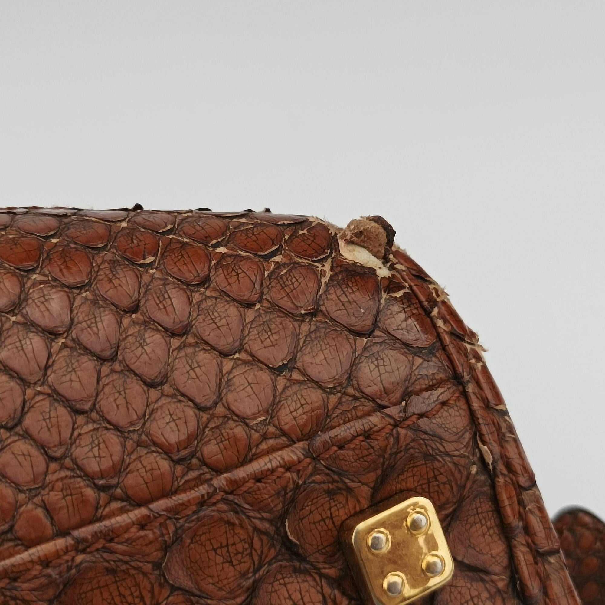 Amazona Brown Python × Nappa Leather 010804アマソナ ブラウン パイソン × レザー 010804