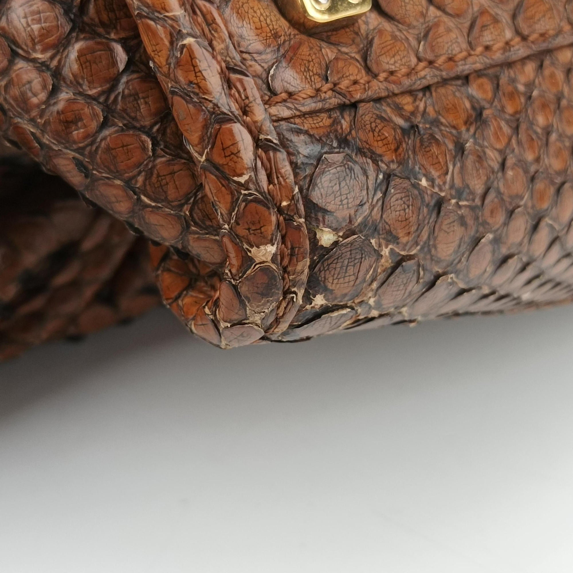 Amazona Brown Python × Nappa Leather 010804アマソナ ブラウン パイソン × レザー 010804