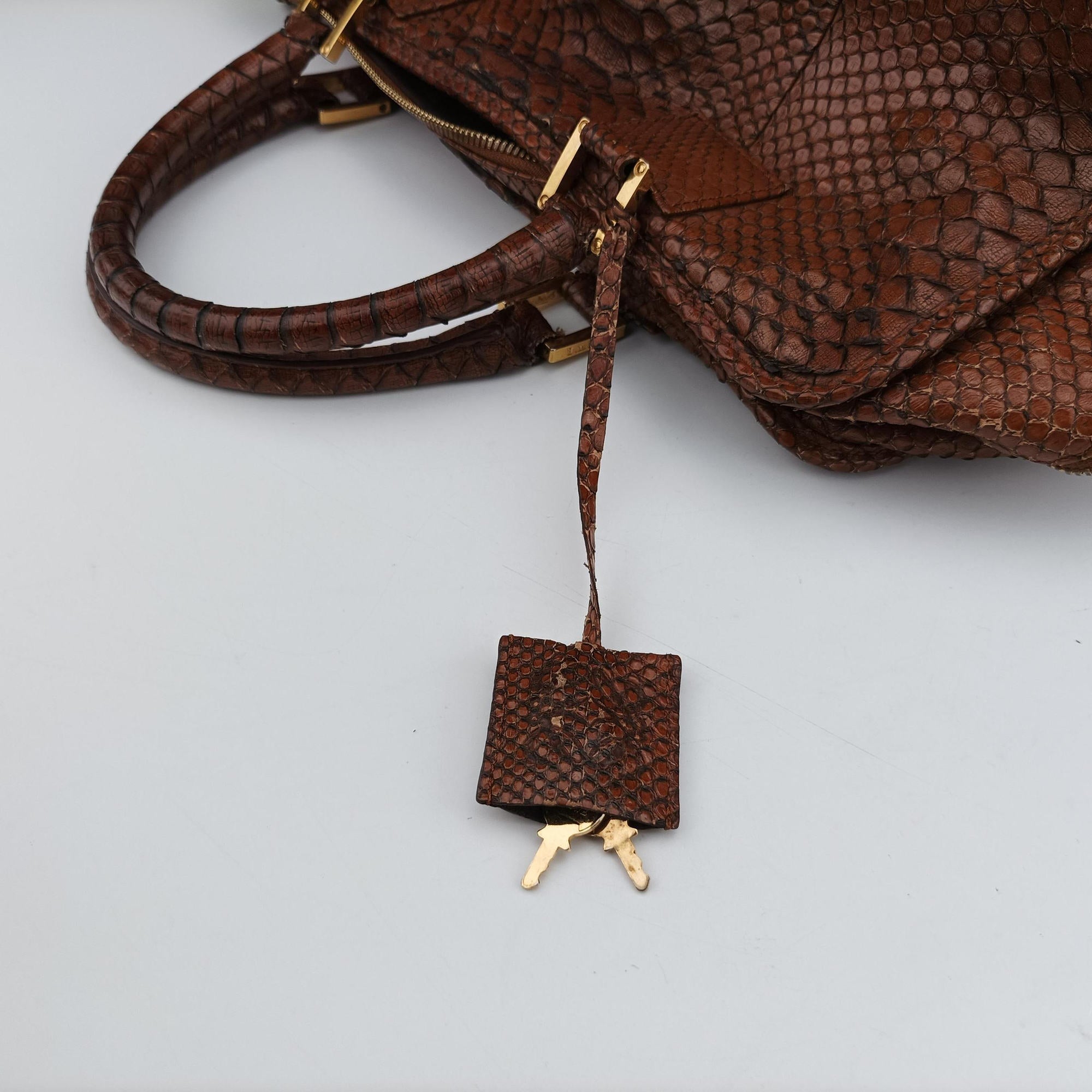 Amazona Brown Python × Nappa Leather 010804アマソナ ブラウン パイソン × レザー 010804