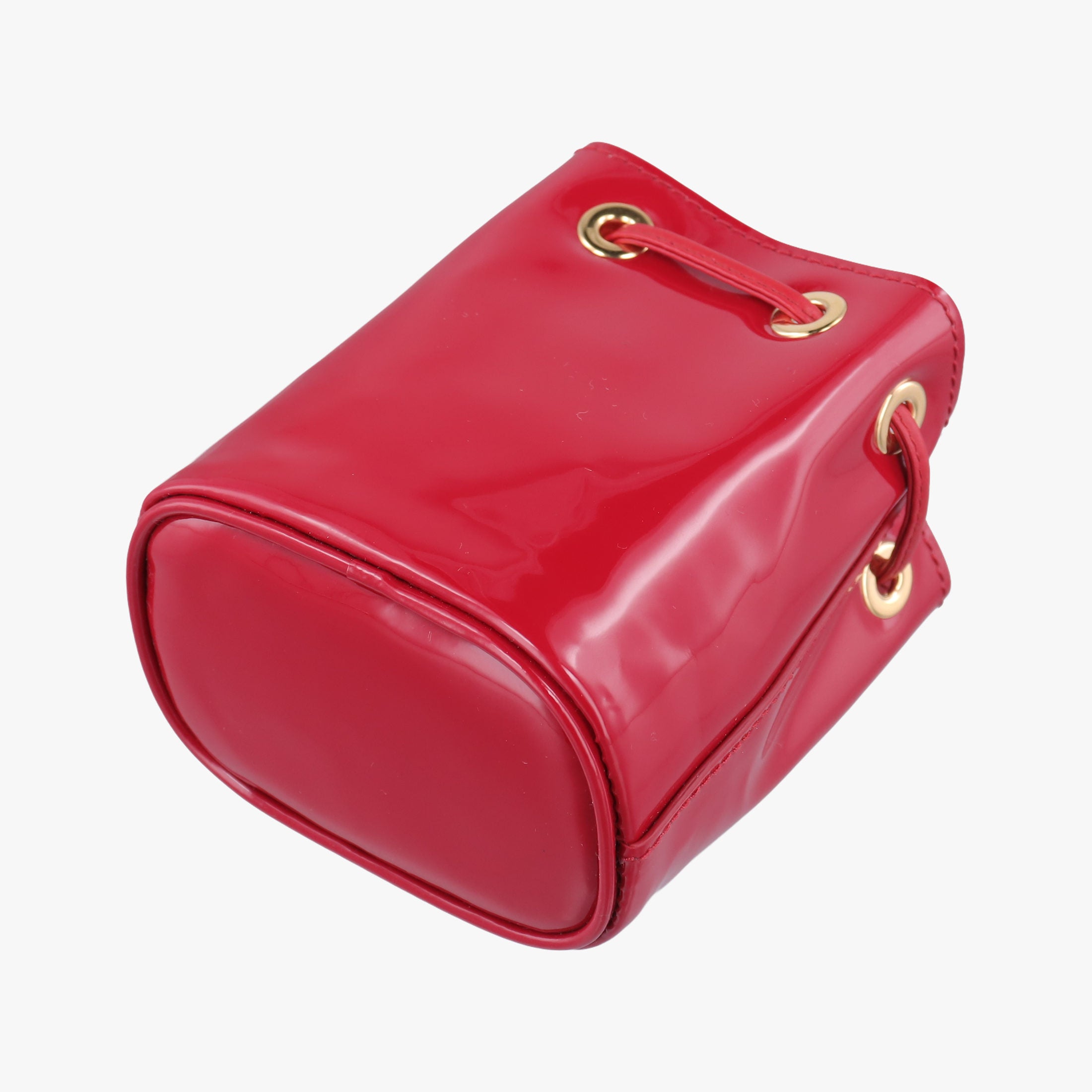 Mini Drawstring Red Enamel 1NR016 42巾着型 ミニ レッド エナメル 1NR016 42