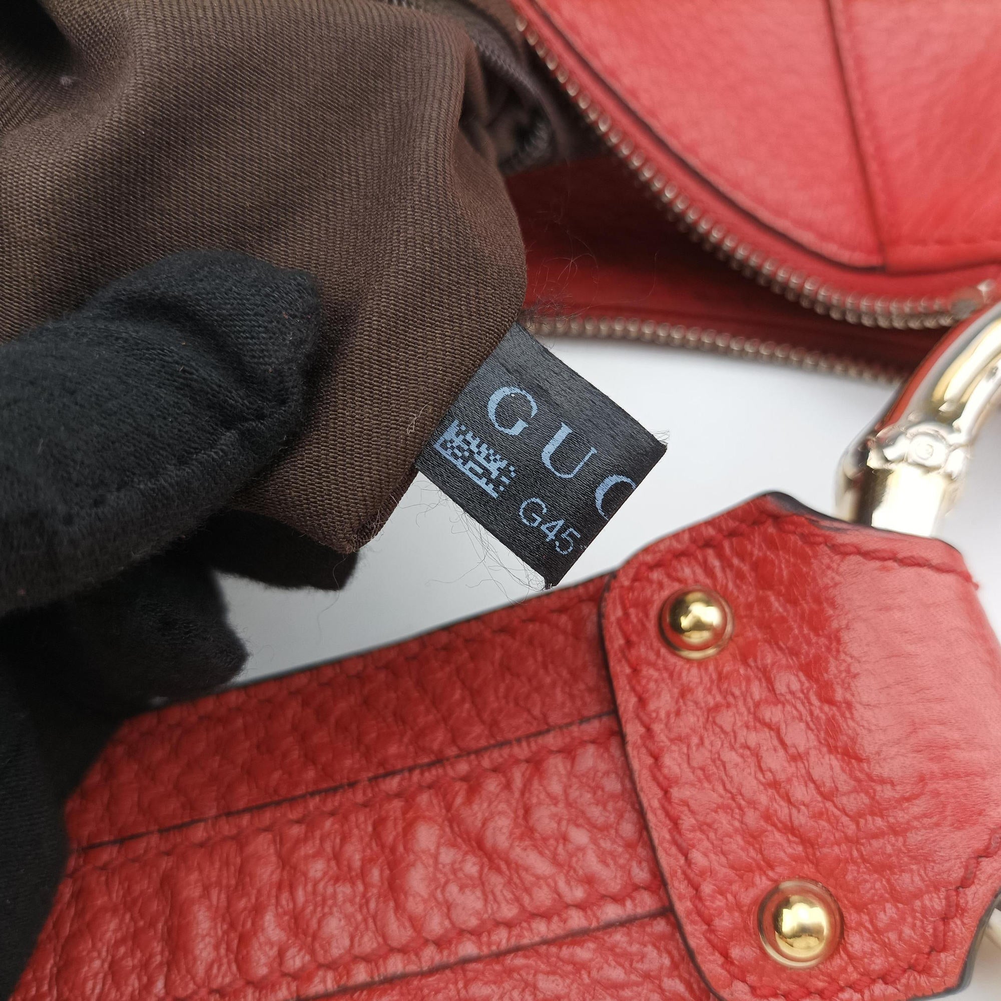 Bamboo Ring Hobo Red Leather 211519 G4517440バンブーリングホーボー レッド レザー 211519 G4517440