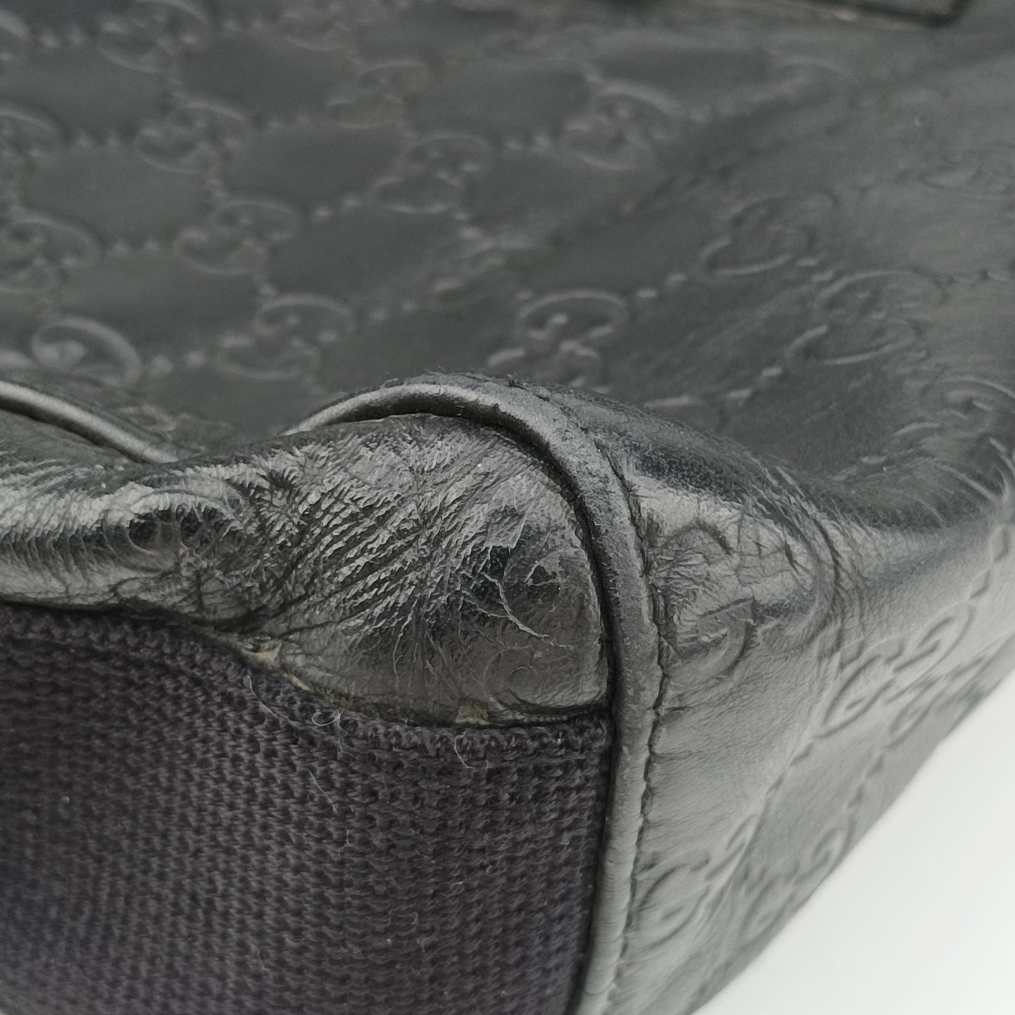 Guccissima Messenger Black Leather 246067 A012356718グッチシマ メッセンジャー ブラック レザー 246067 A012356718