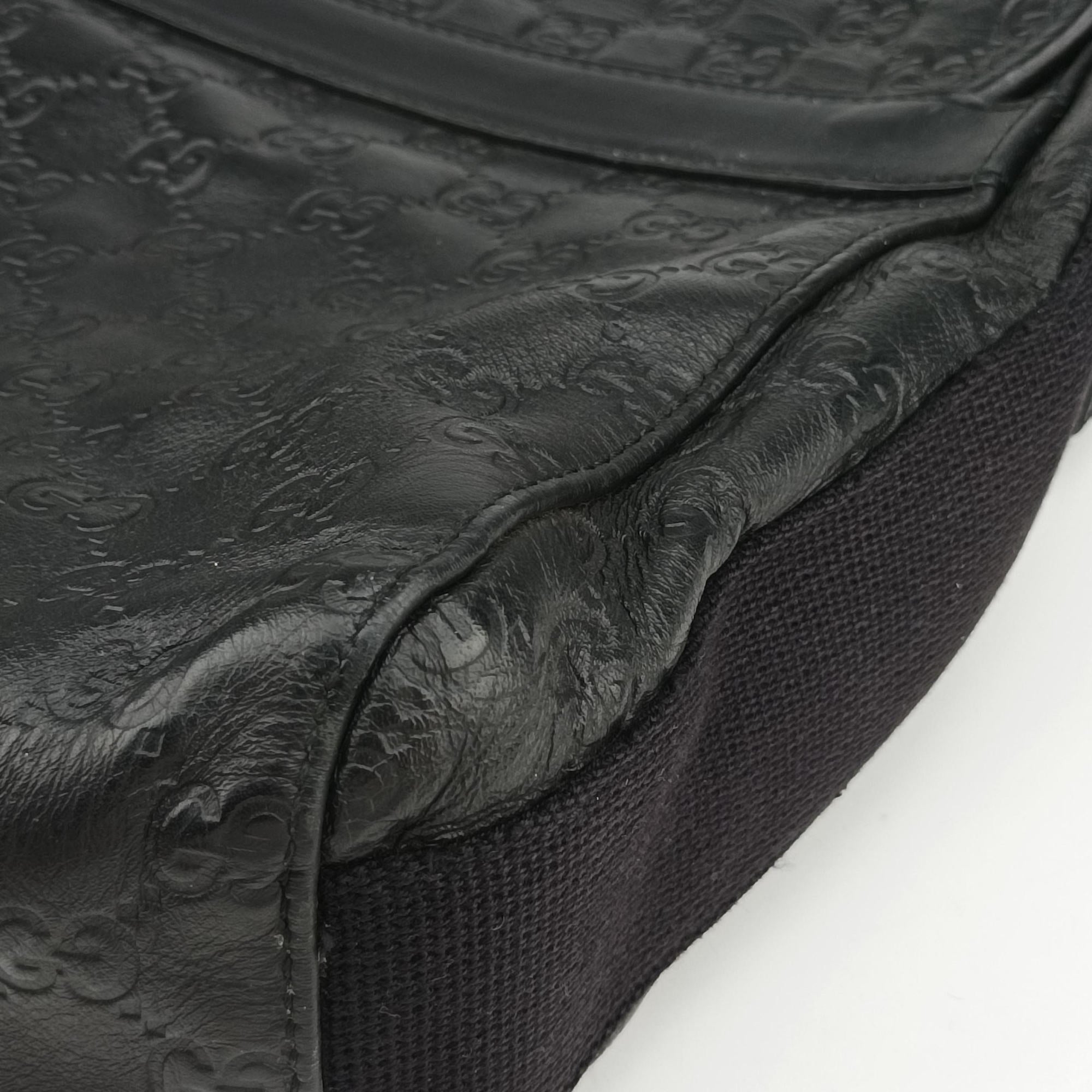 Guccissima Messenger Black Leather 246067 A012356718グッチシマ メッセンジャー ブラック レザー 246067 A012356718