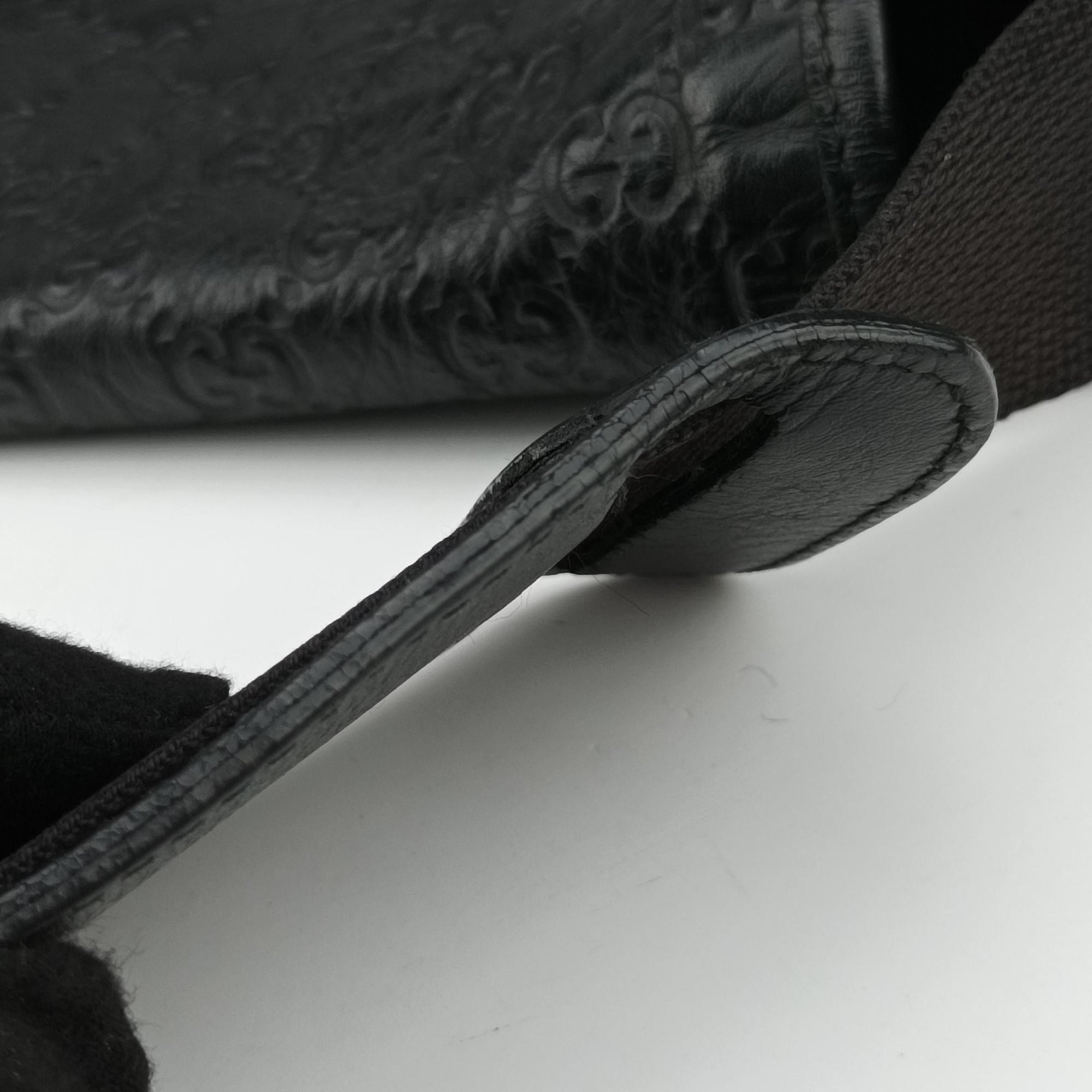 Guccissima Messenger Black Leather 246067 A012356718グッチシマ メッセンジャー ブラック レザー 246067 A012356718