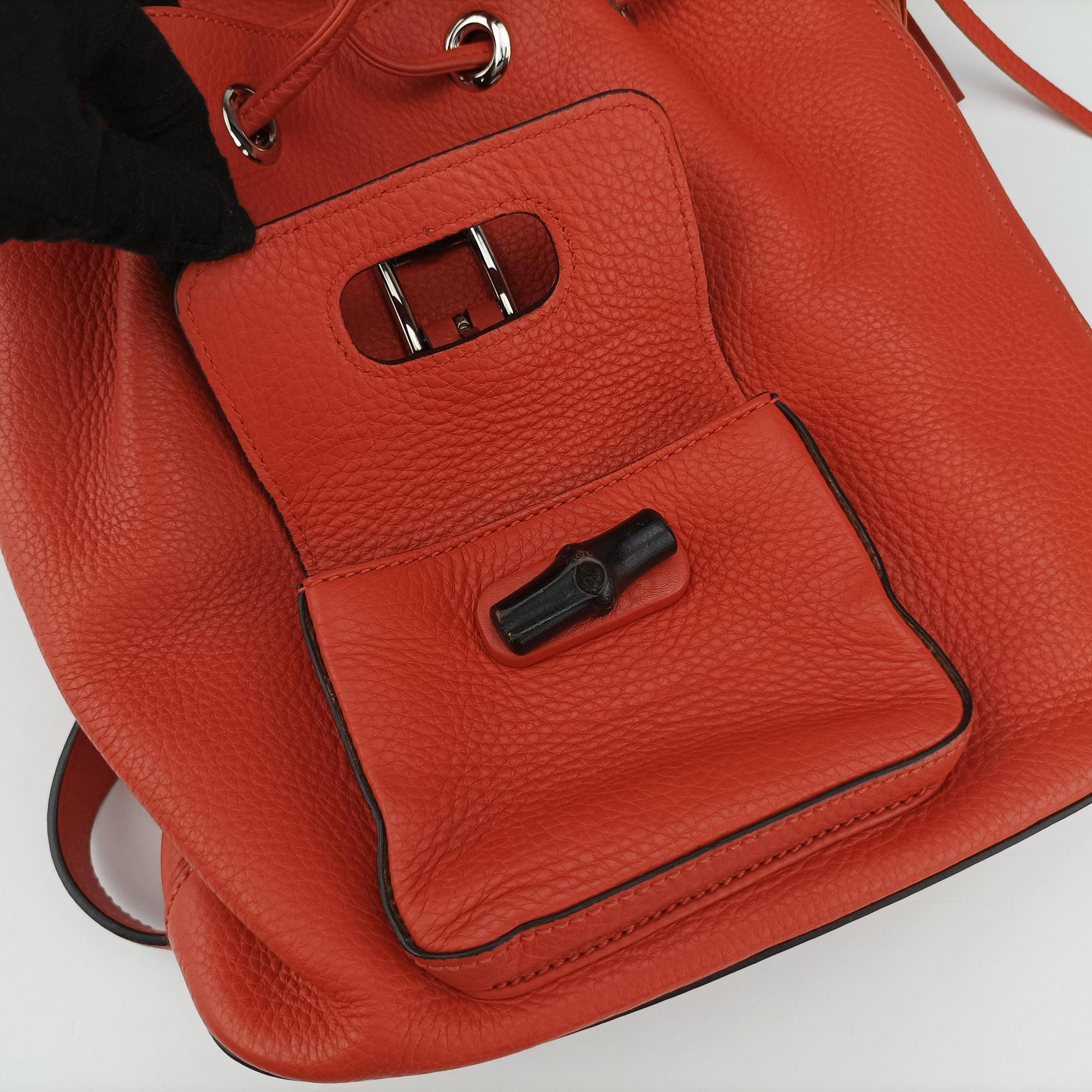 Bamboo fringe tassel Orange Leather 387149 H018443011バンブー フリンジタッセル オレンジ レザー 387149 H018443011