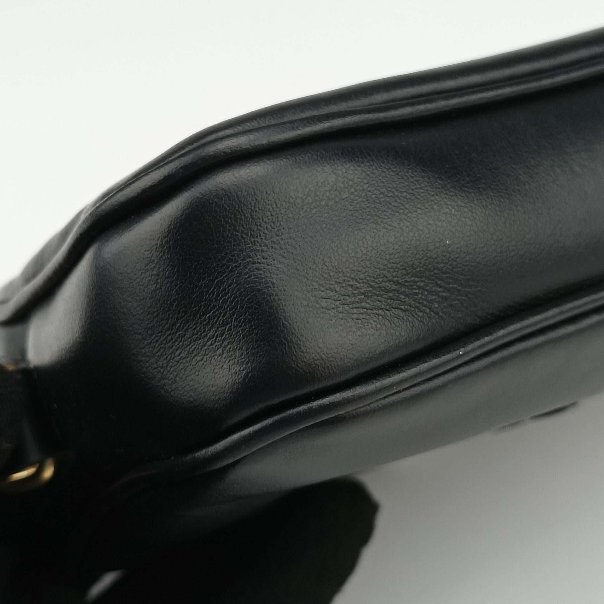 Logo belt Black leather 58ロゴベルト ブラック レザー 58