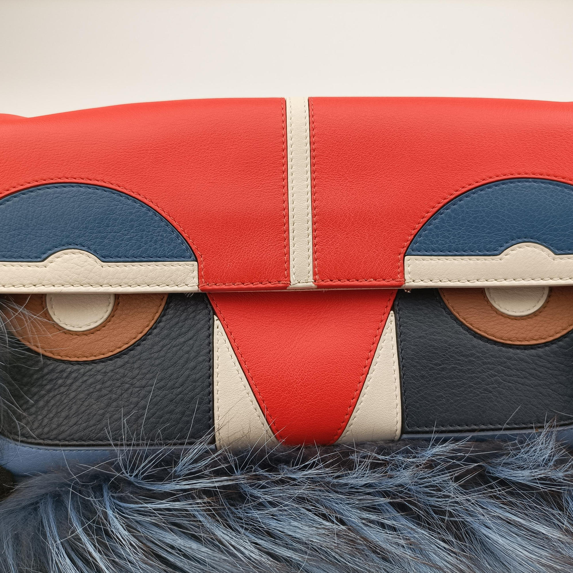 Bag Bugs Monster Red × Blue Calfskin × Fox Fur × Mink Lot number unknownバッグバグズ モンスター レッド × ブルー カーフレザー × フォックスファー 製番不明