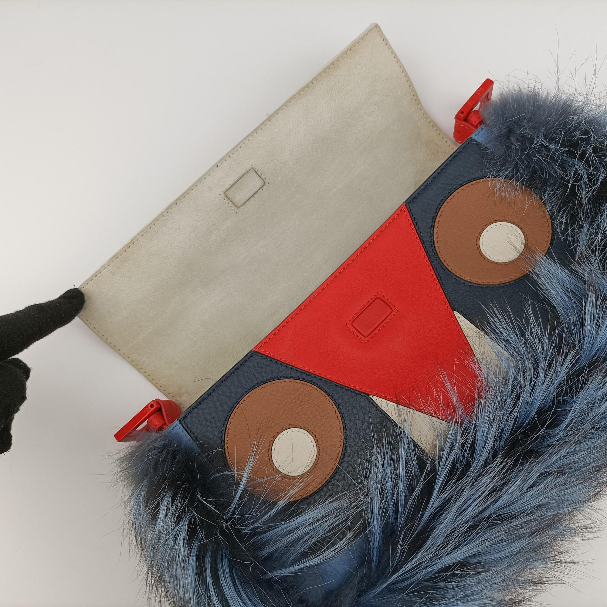 Bag Bugs Monster Red × Blue Calfskin × Fox Fur × Mink Lot number unknownバッグバグズ モンスター レッド × ブルー カーフレザー × フォックスファー 製番不明