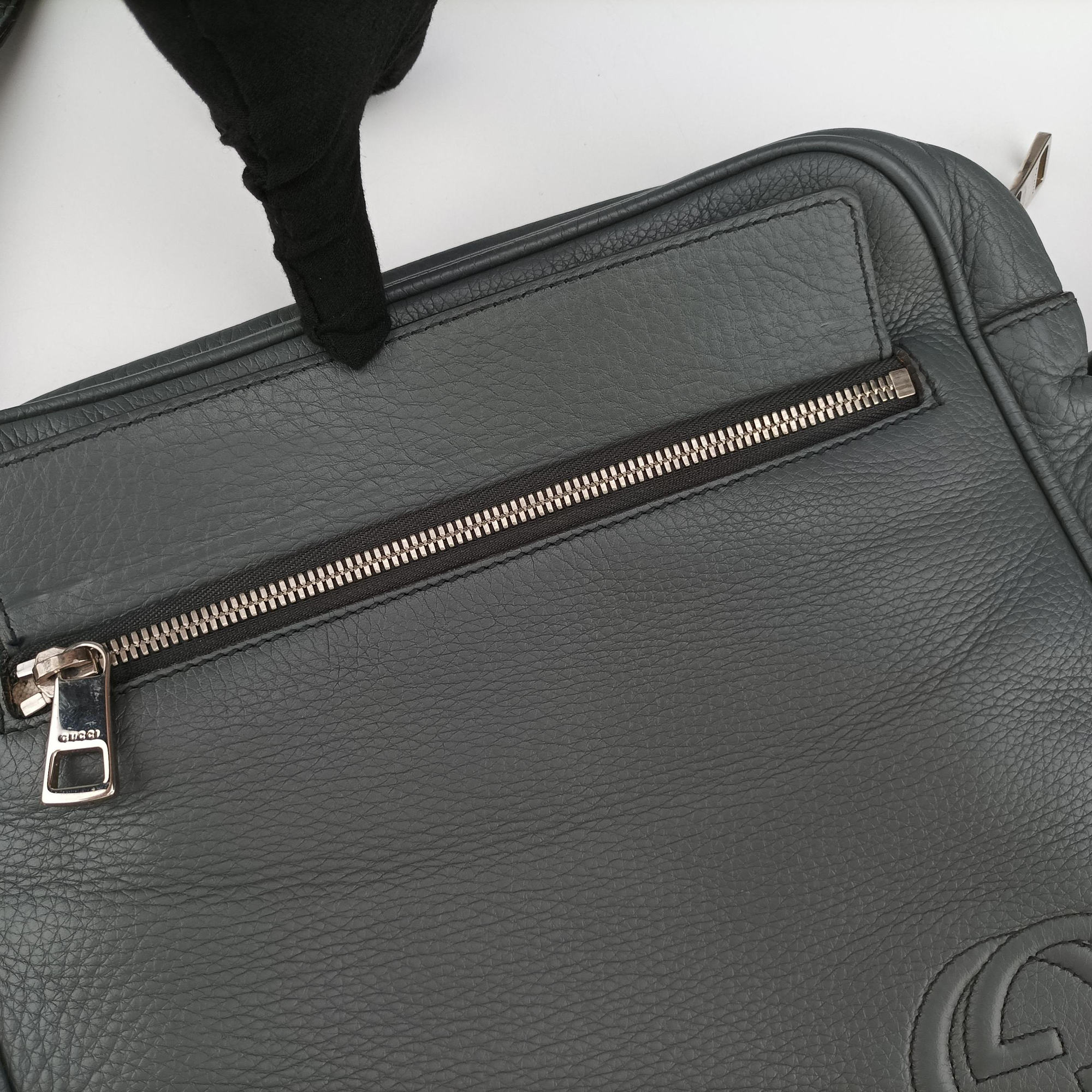 Interlocking G Logo Soho Messenger Grey Leather 337084 D016330716インターロッキングG ソーホー メッセンジャー グレー レザー 337084 D016330716