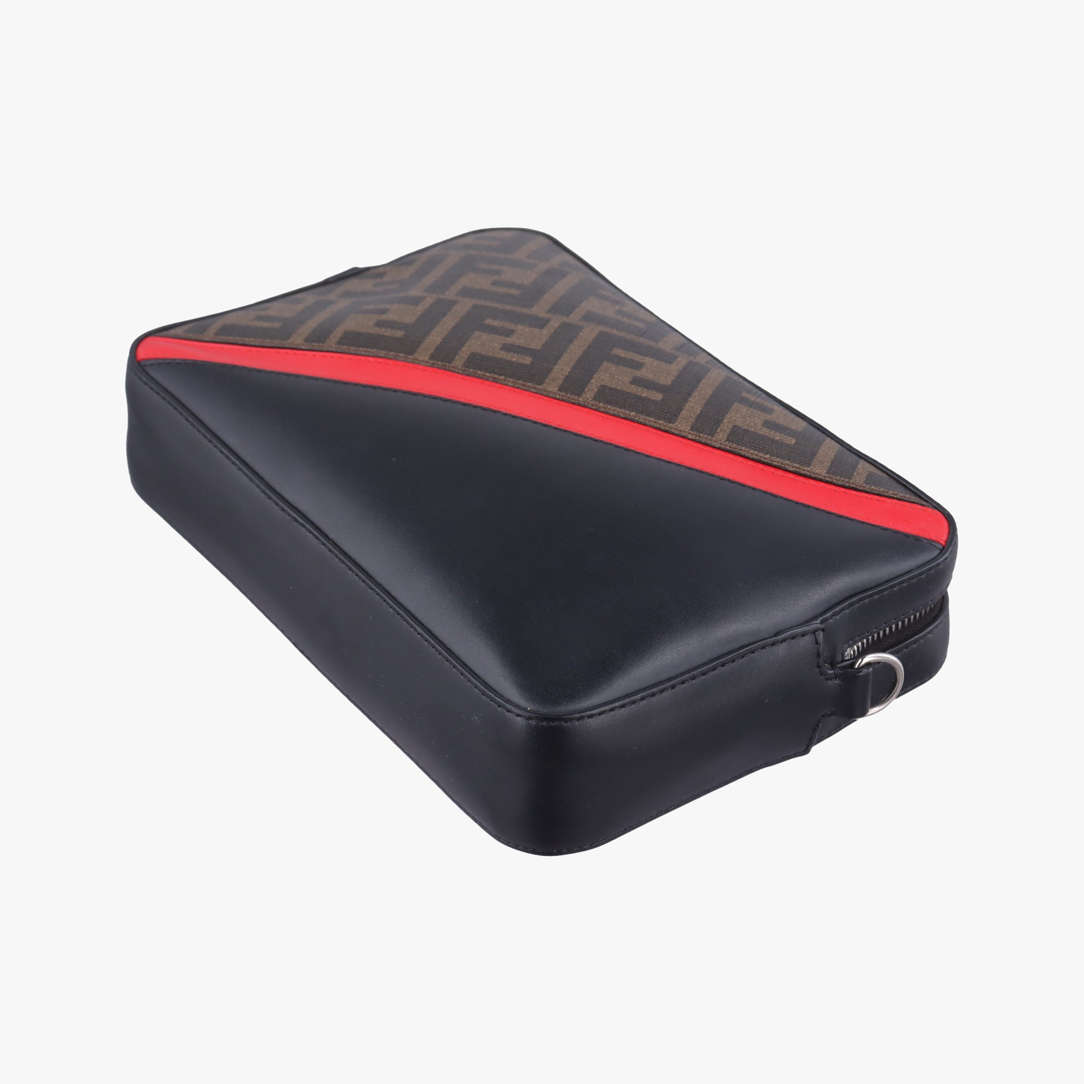 Camera case Brown × Black × Red PVC Coated Canvas × Leather 7M0286 7M0286 A9XS 208-0897キャム ブラウン × ブラック × レッド PVCコーティングキャンバス × レザー 7M0286 7M0286 A9XS 208-0897