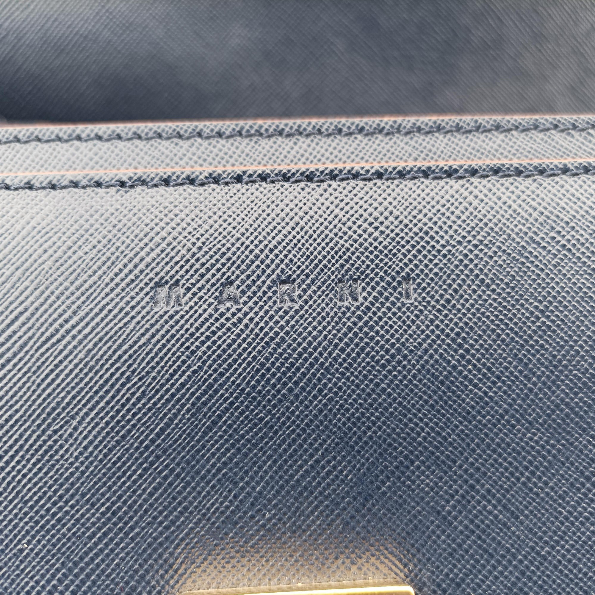 TRUNK Navy Saffiano Leather トランク ネイビー サフィアーノレザー