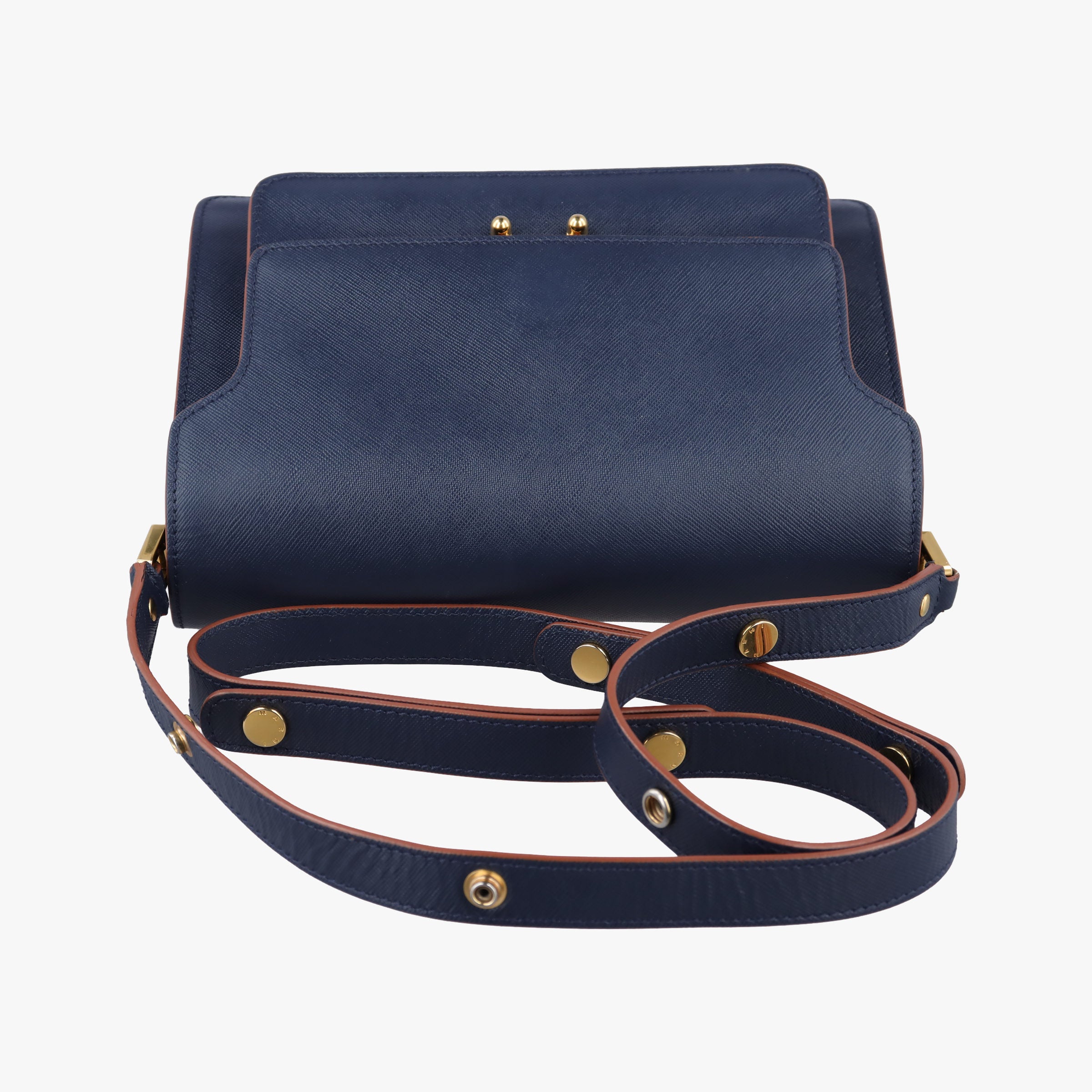 TRUNK Navy Saffiano Leather トランク ネイビー サフィアーノレザー