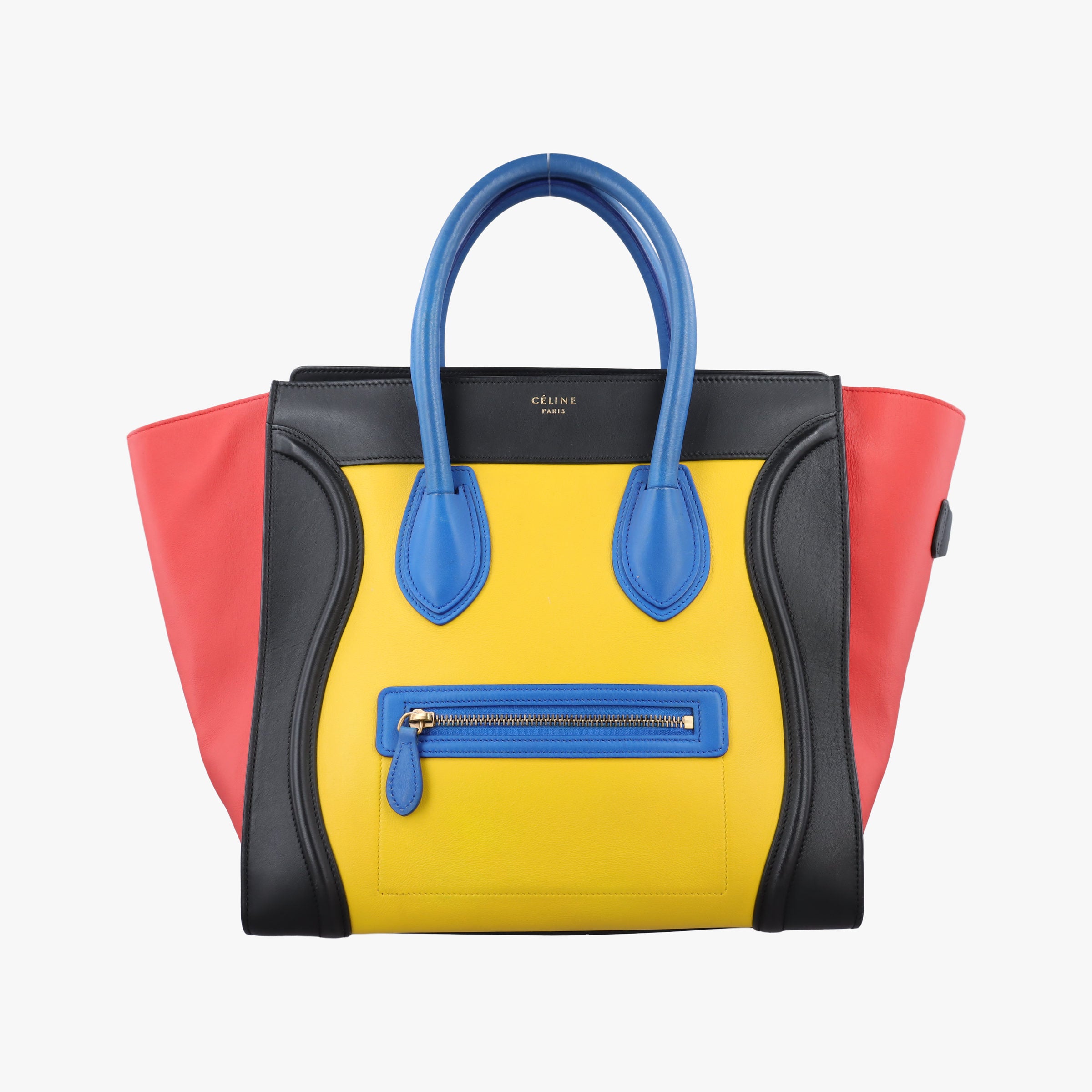 Luggage Micro shopper Yellow × Black × Orange × Blu Leather U-GA-0134ラゲージマイクロショッパー eイエロー × ブラック × オレンジ × ブルー レザー U-GA-0134