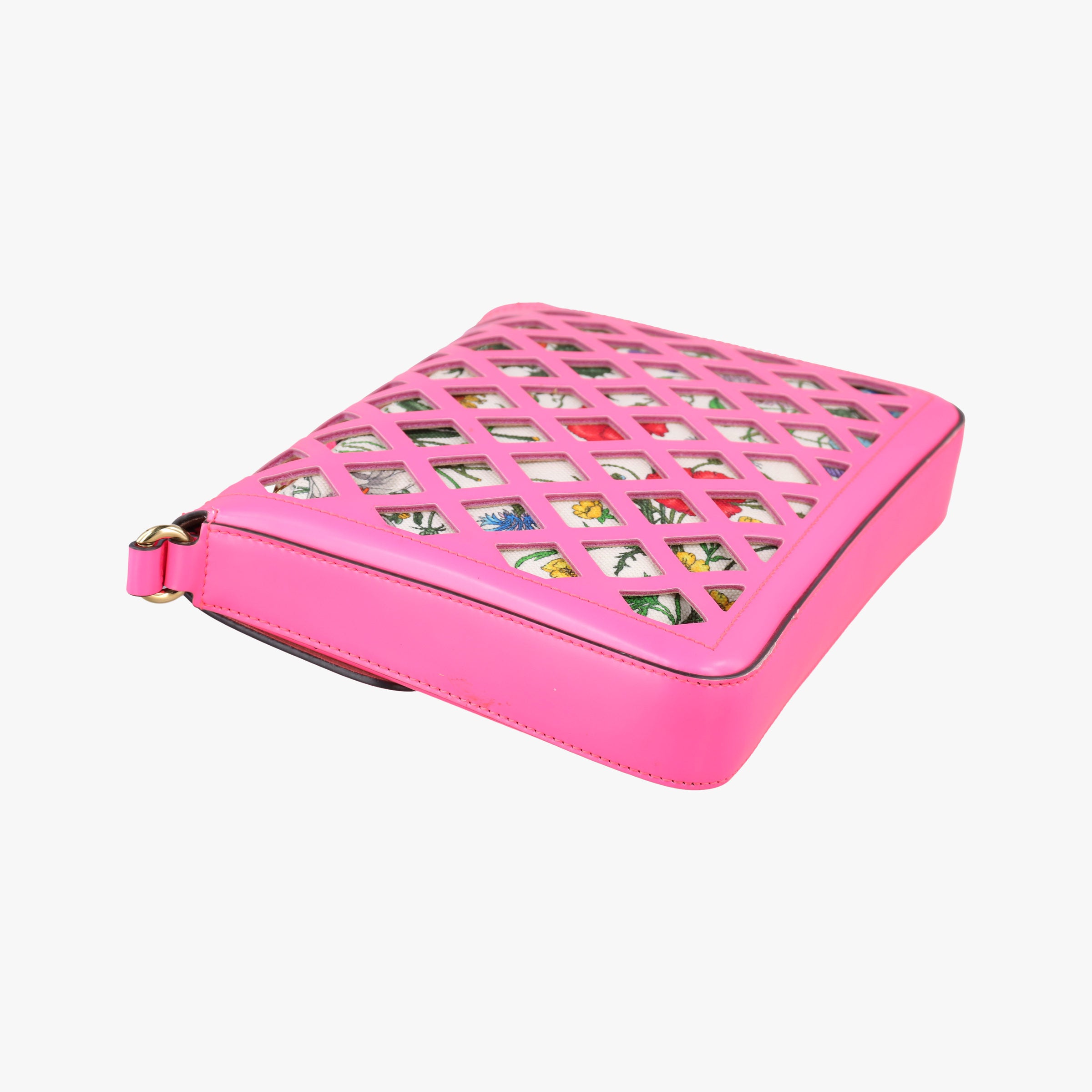 Cutout Floral Pink×multi Leather×canvas 550138 G027641633カットアウトフローラル ピンク×マルチ レザー×キャンバス 550138 G027641633