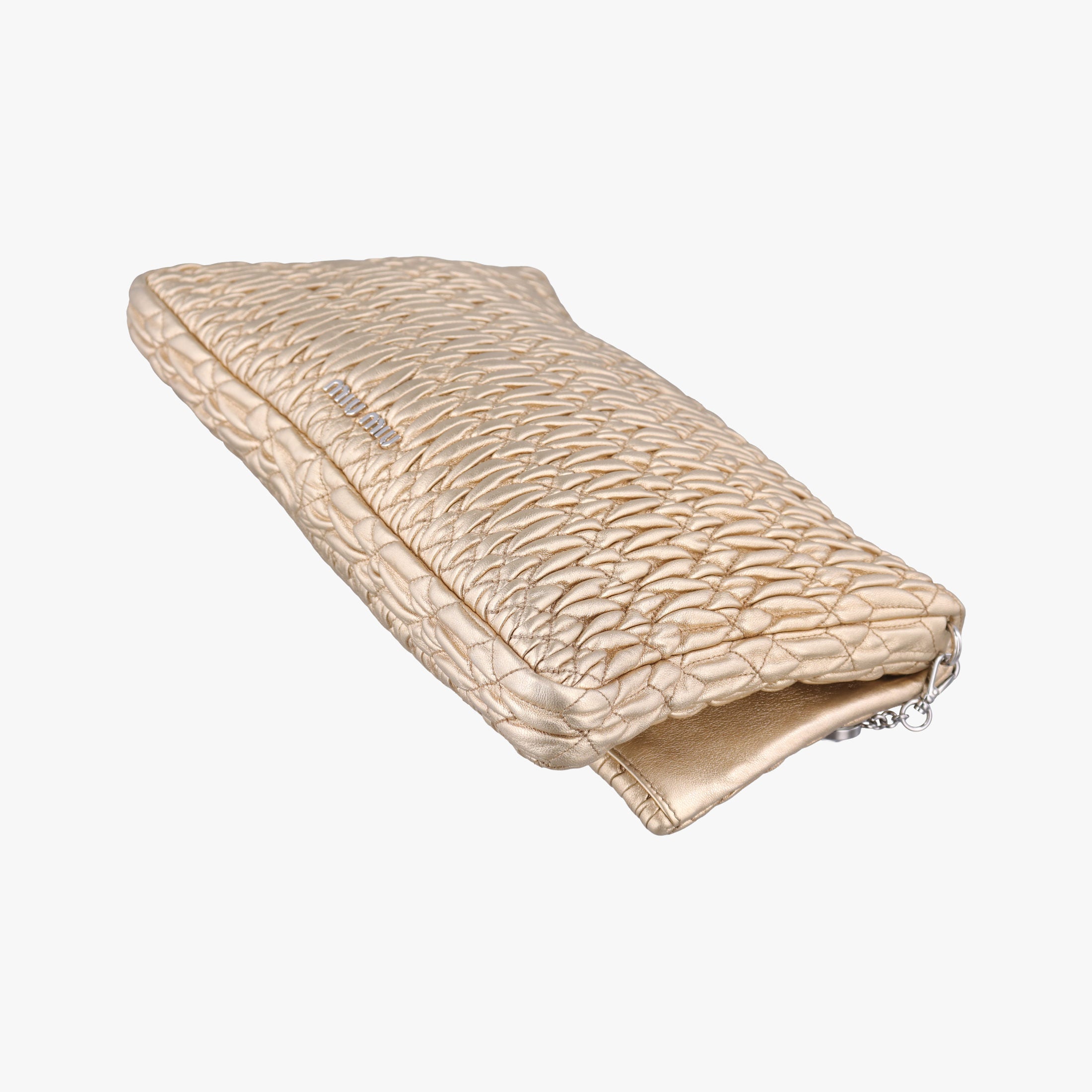 Iconic Crystal Cloque Golden Nappa Leather 5BD233 122クリスタル クロケ ゴールド ナッパレザー 5BD233 122