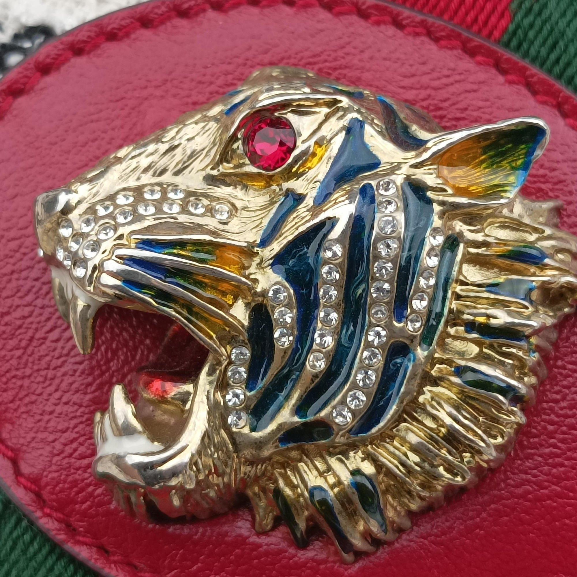 Rajah White×red tweed × leather 537219 B030058796ラジャ ホワイト×レッド ツイード×レザー 537219 B030058796