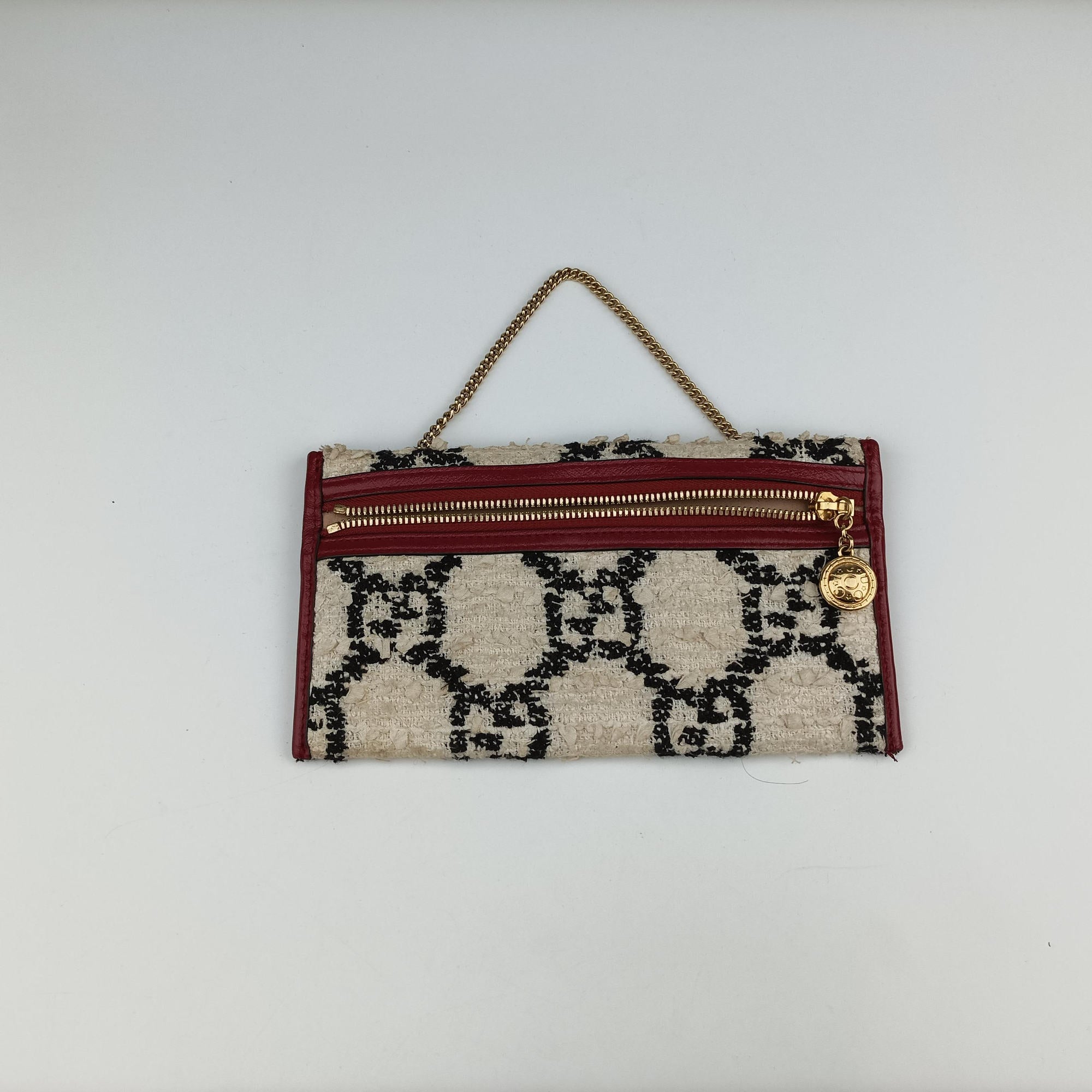 Rajah White×red tweed × leather 537219 B030058796ラジャ ホワイト×レッド ツイード×レザー 537219 B030058796