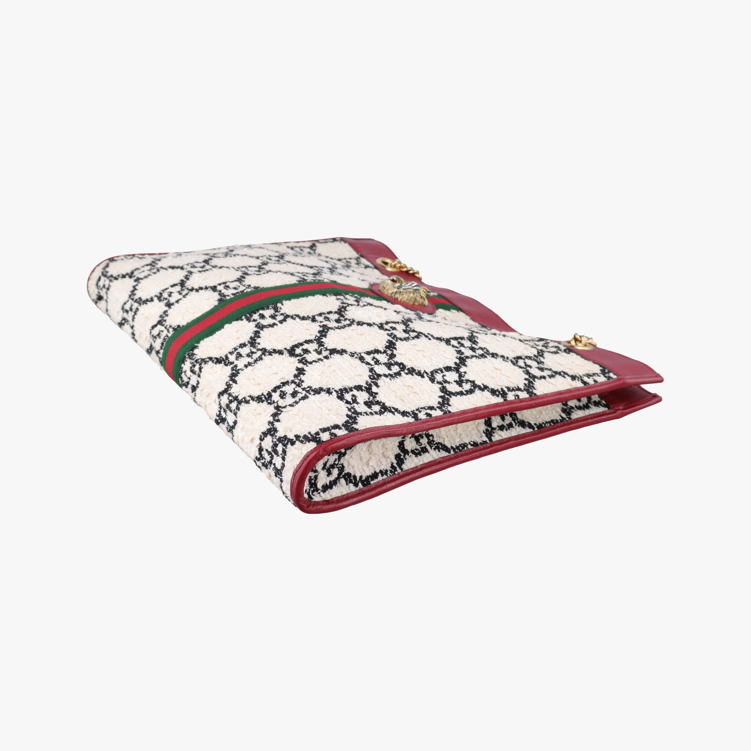 Rajah White×red tweed × leather 537219 B030058796ラジャ ホワイト×レッド ツイード×レザー 537219 B030058796