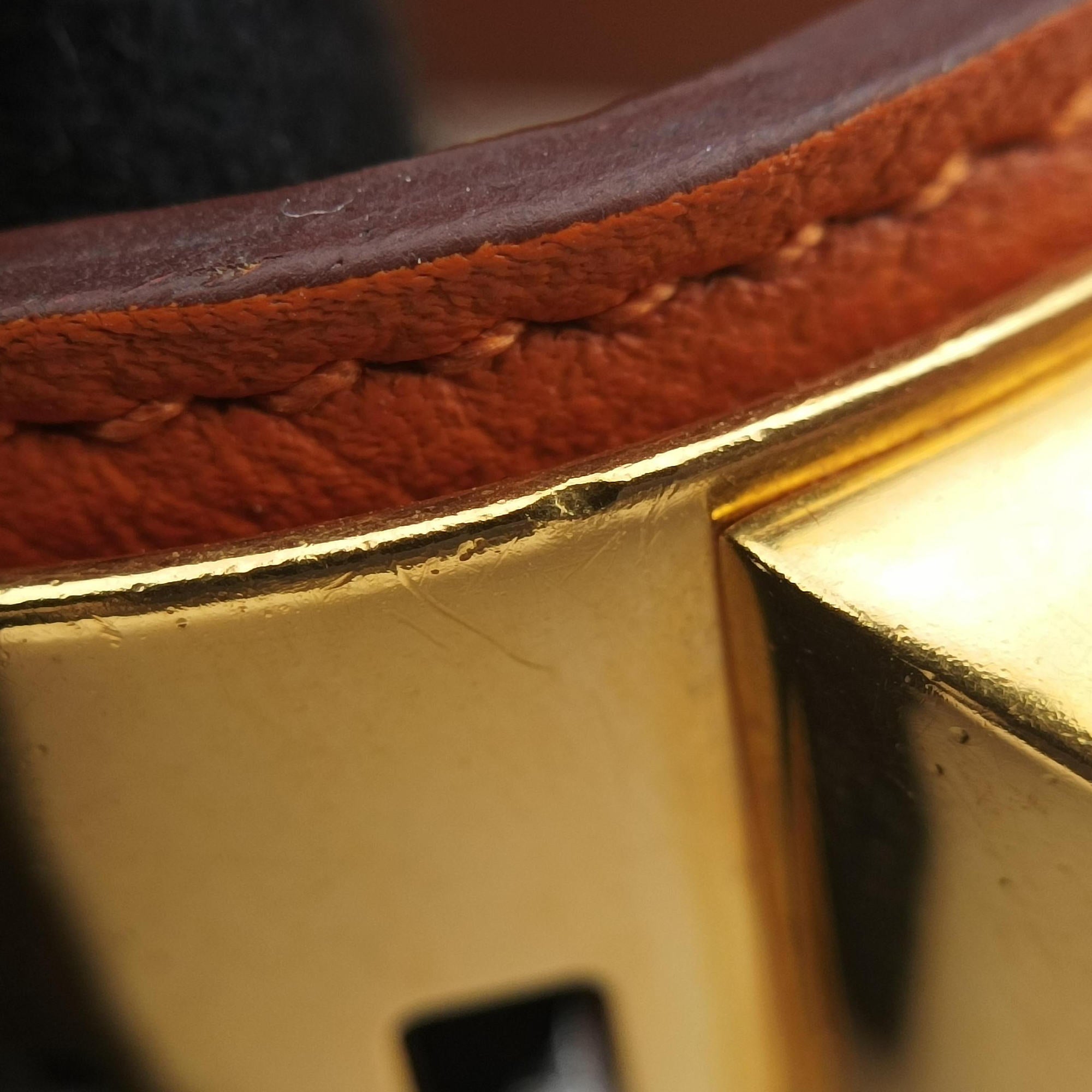 Collier de chien Orange×golden Leather × GP S □P Pコリエ ド シアン オレンジ×ゴールド レザー×GP S □P P