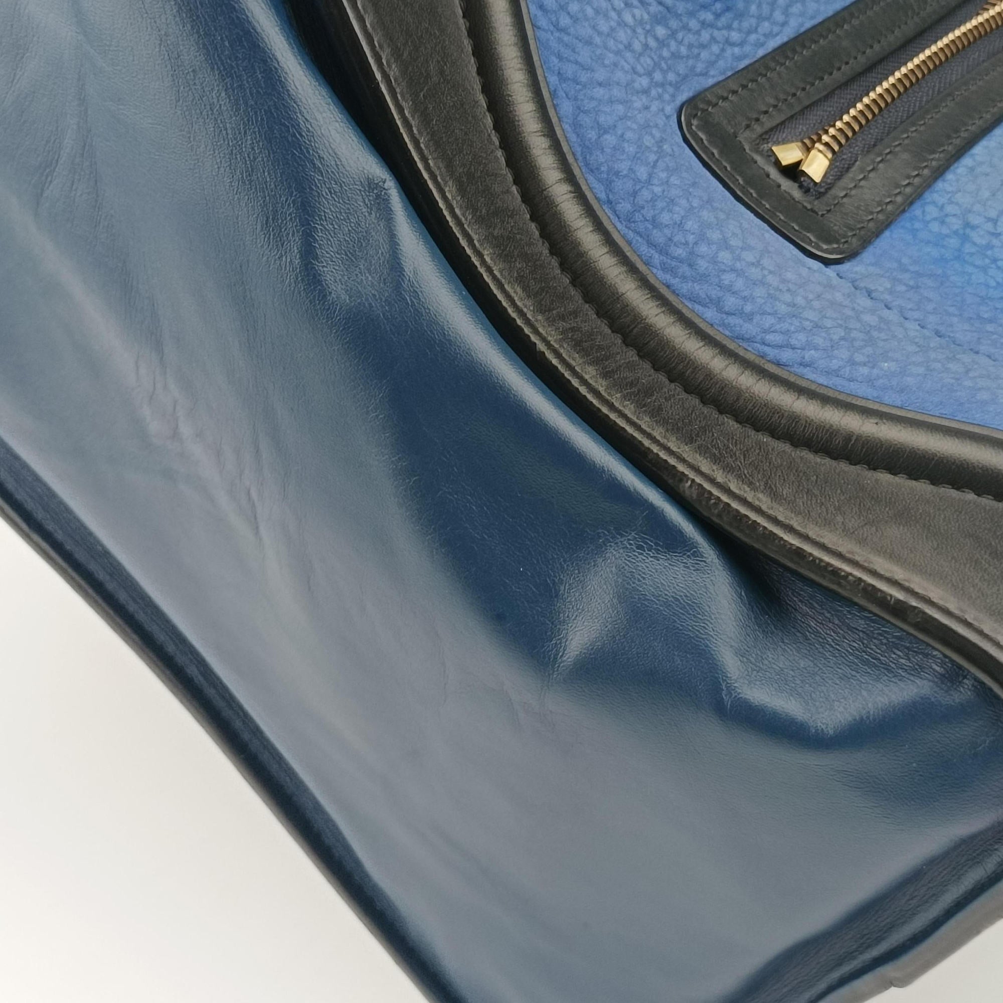Luggage Micro shopper Blue×black Leather W-GA-0164ラゲージマイクロショッパー ブルー×ブラック レザー W-GA-0164