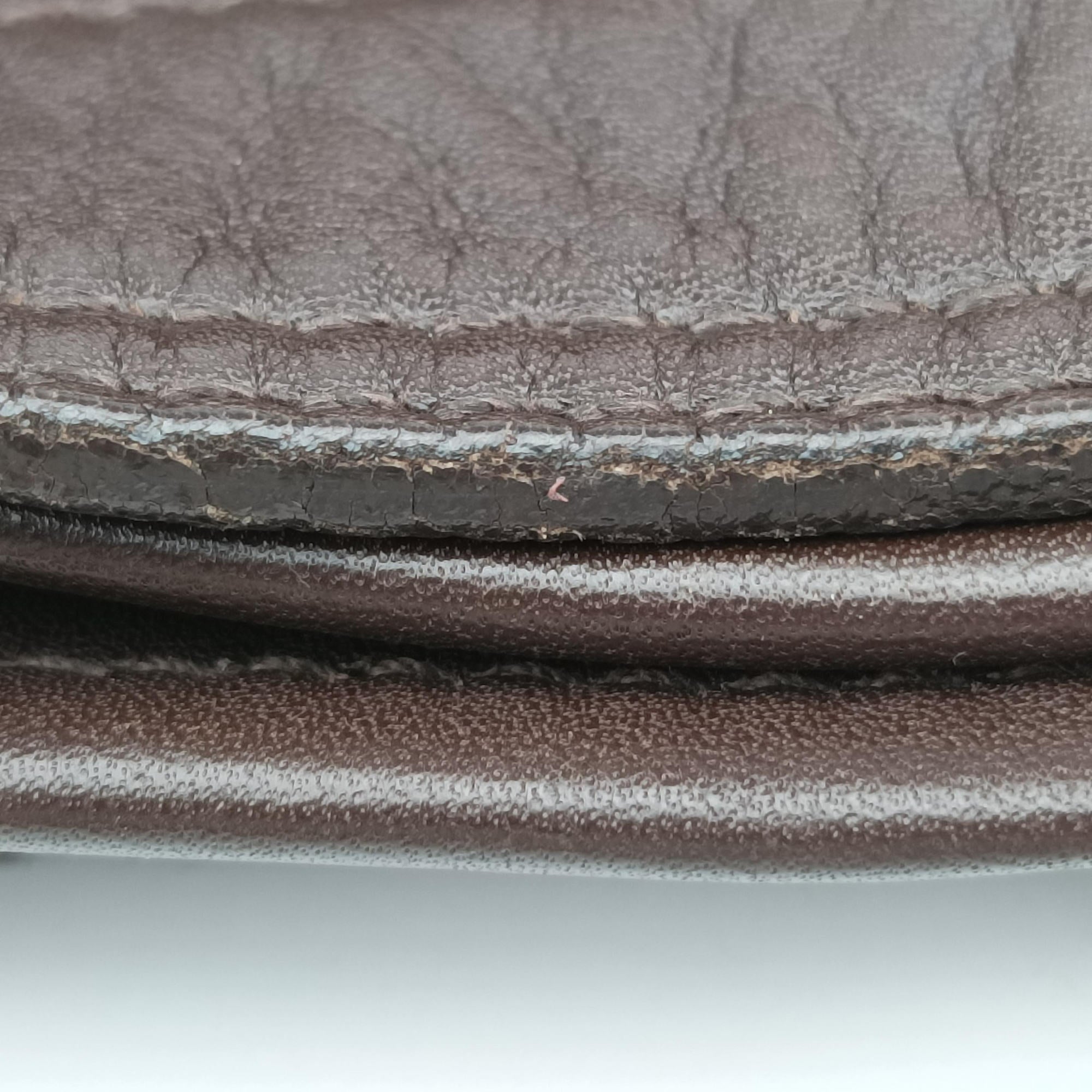 Horsebit Cow Print Hobo Brown Pony-style Calfskin × Leather 45ホースビット カウハラコ ブラウン ハラコ × ヴィンテージレザー 45