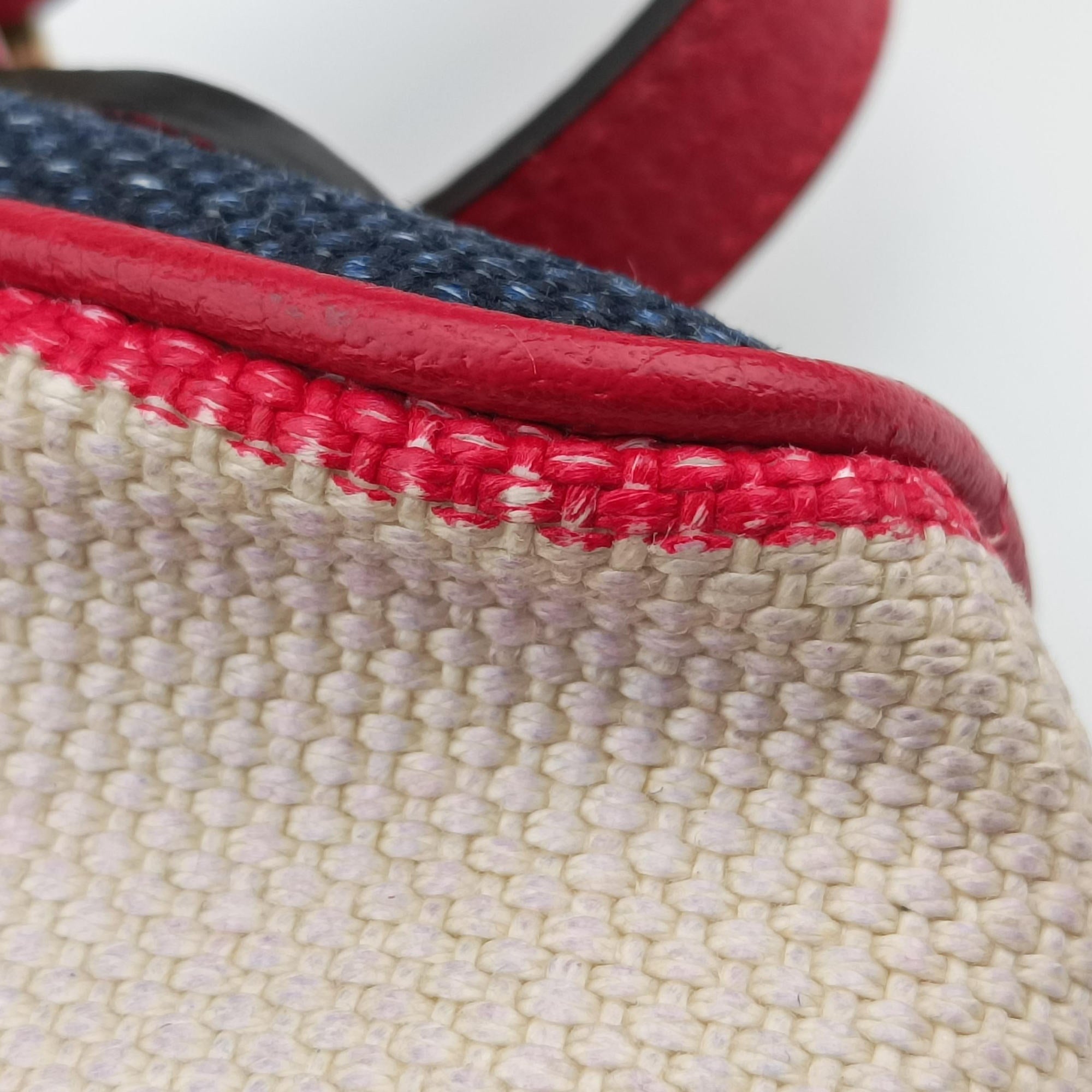 OPHIDIA Red × Navy × Ivory Canvas × Leather 517350 オフィディア レッド×ネイビー×アイボリー キャンバス×レザー 517350