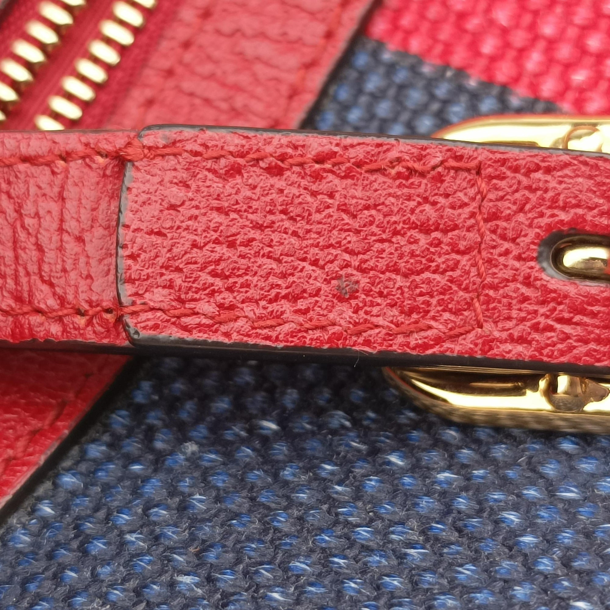 OPHIDIA Red × Navy × Ivory Canvas × Leather 517350 オフィディア レッド×ネイビー×アイボリー キャンバス×レザー 517350