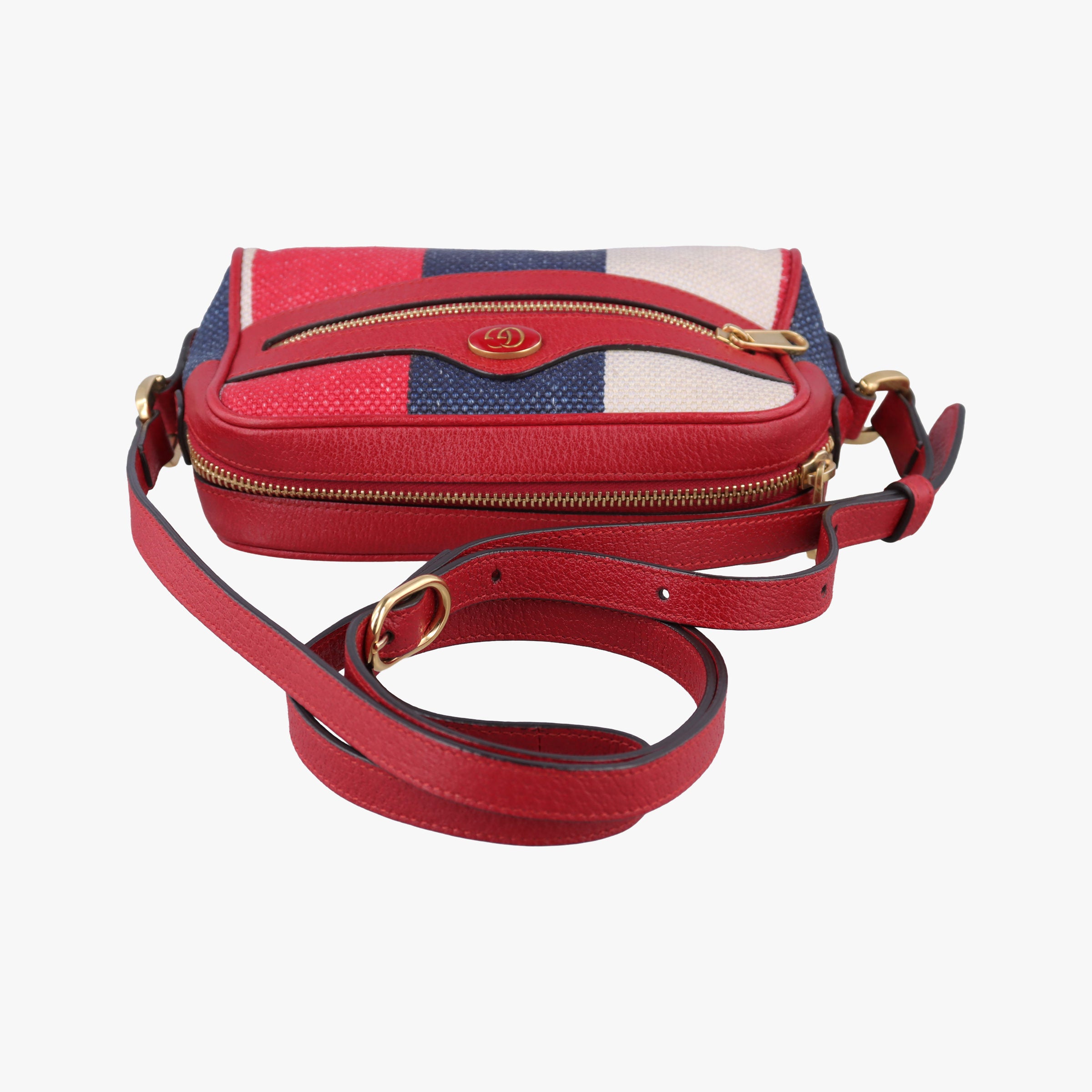OPHIDIA Red × Navy × Ivory Canvas × Leather 517350 オフィディア レッド×ネイビー×アイボリー キャンバス×レザー 517350