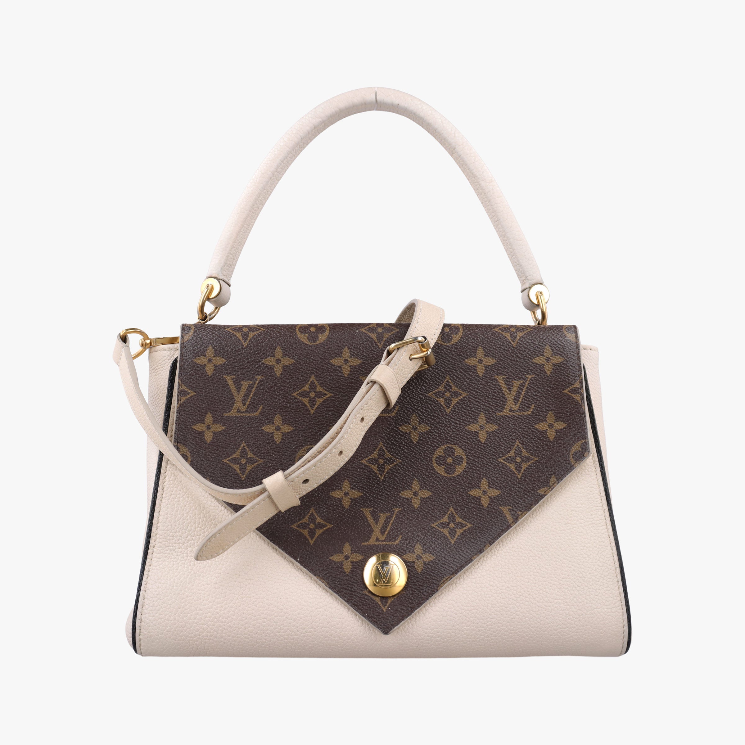 Double V Bag Brown × Creme Monogram Canvas × Grained Leather M54155 TR0157ドゥブルV ブラウン× クレーム モノグラムキャンバス×トリヨンレザー M54155 TR0157