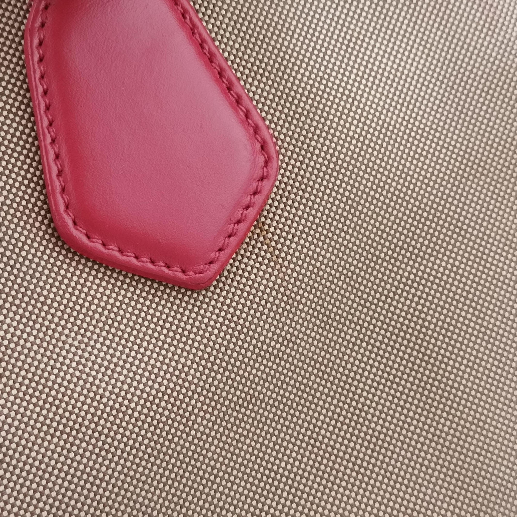 logo jacquard khaki×red Fabric × leather 104ロゴジャガード カーキ×レッド ファブリック×レザー 104