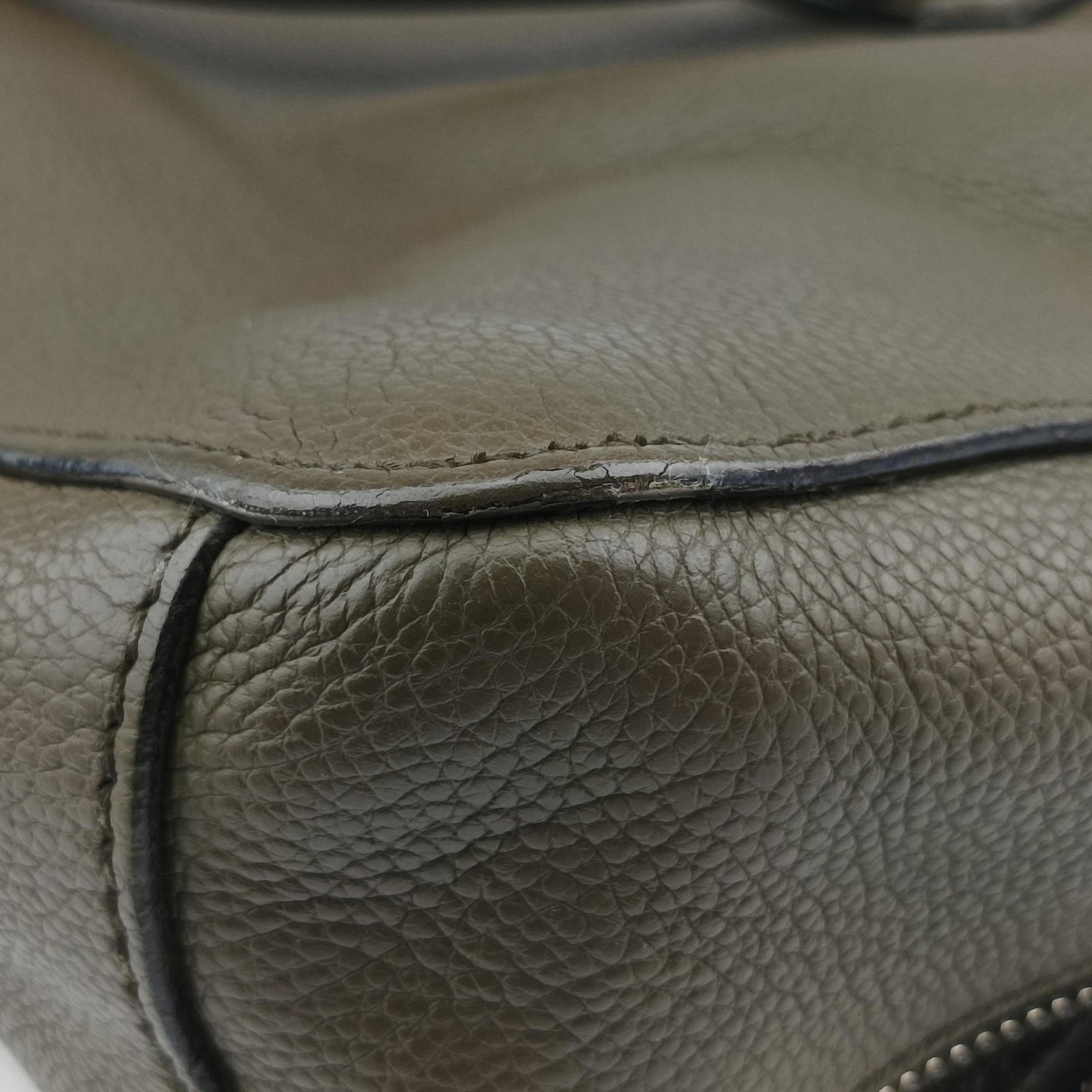 Business Briefcase Green Leather 2VE368 7/Iビジネス ブリーフケース グリーン レザー 2VE368 7/I