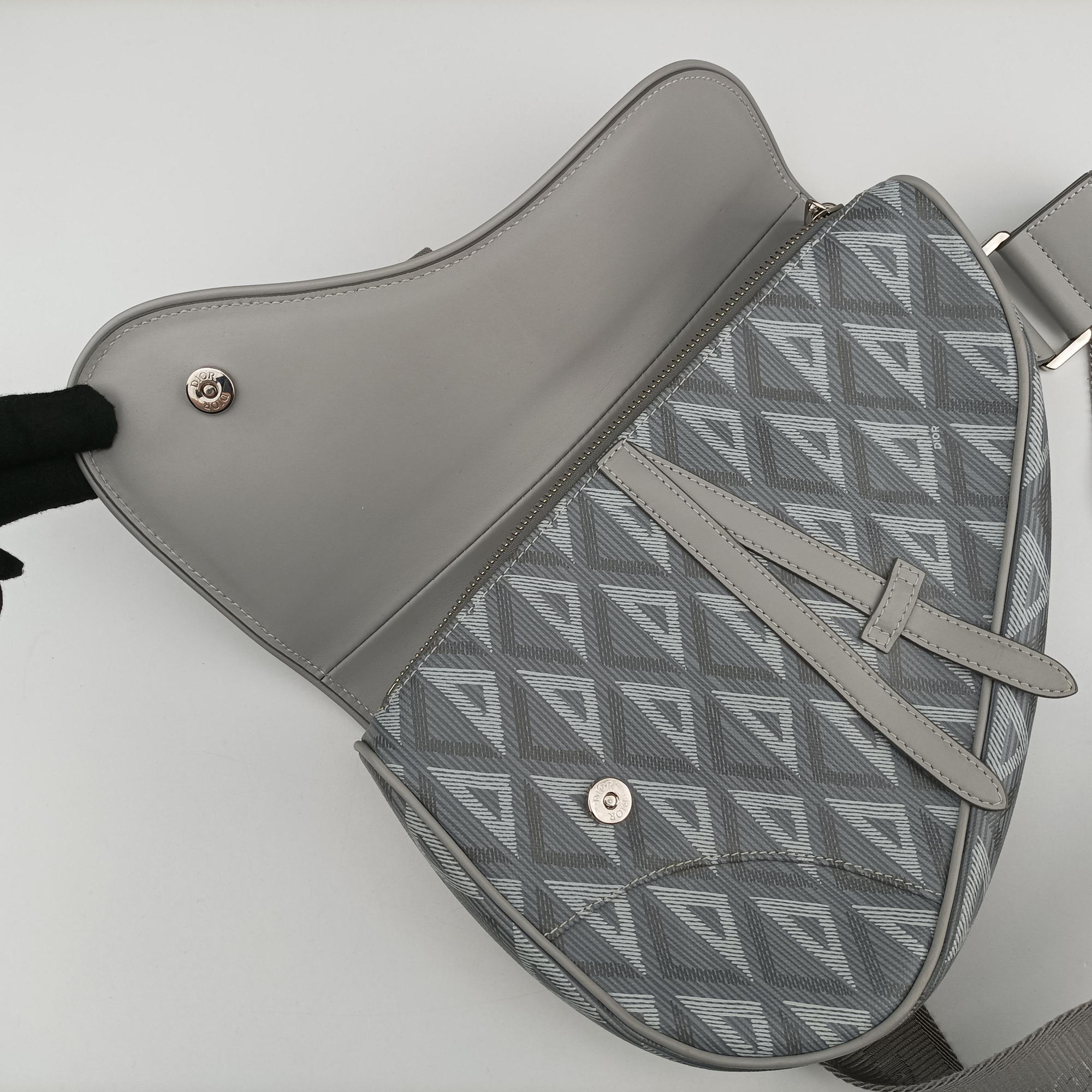 Saddle Grey PVC coated canvas × leather 27-BO-1221 IC Chipサドル グレー PVCコーティングキャンバス×レザー 27-BO-1221 ICチップ