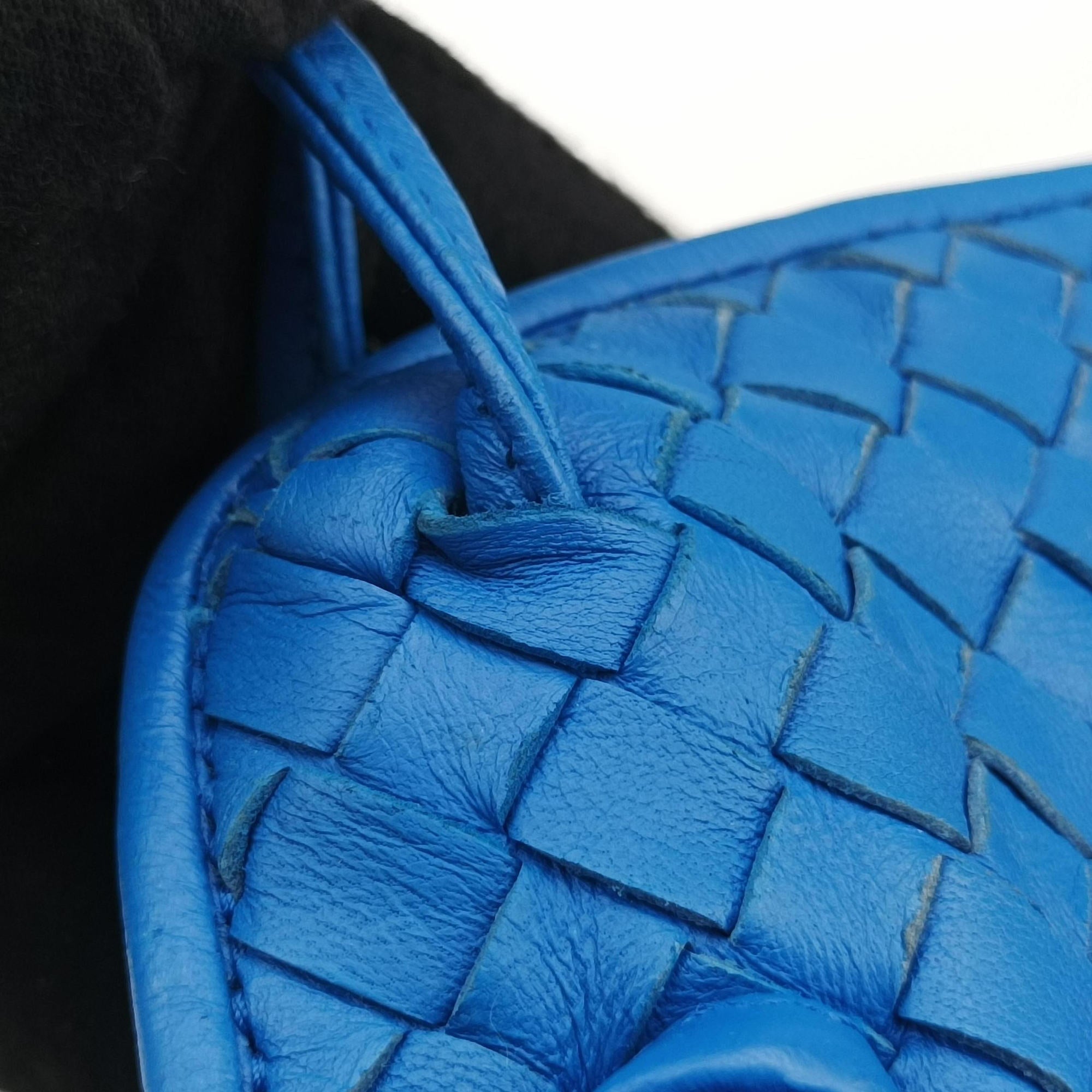 NODINI Intrecciato Blue lambskin B04622158Uノディーニ イントレチャート ブルー ラムスキン B04622158U