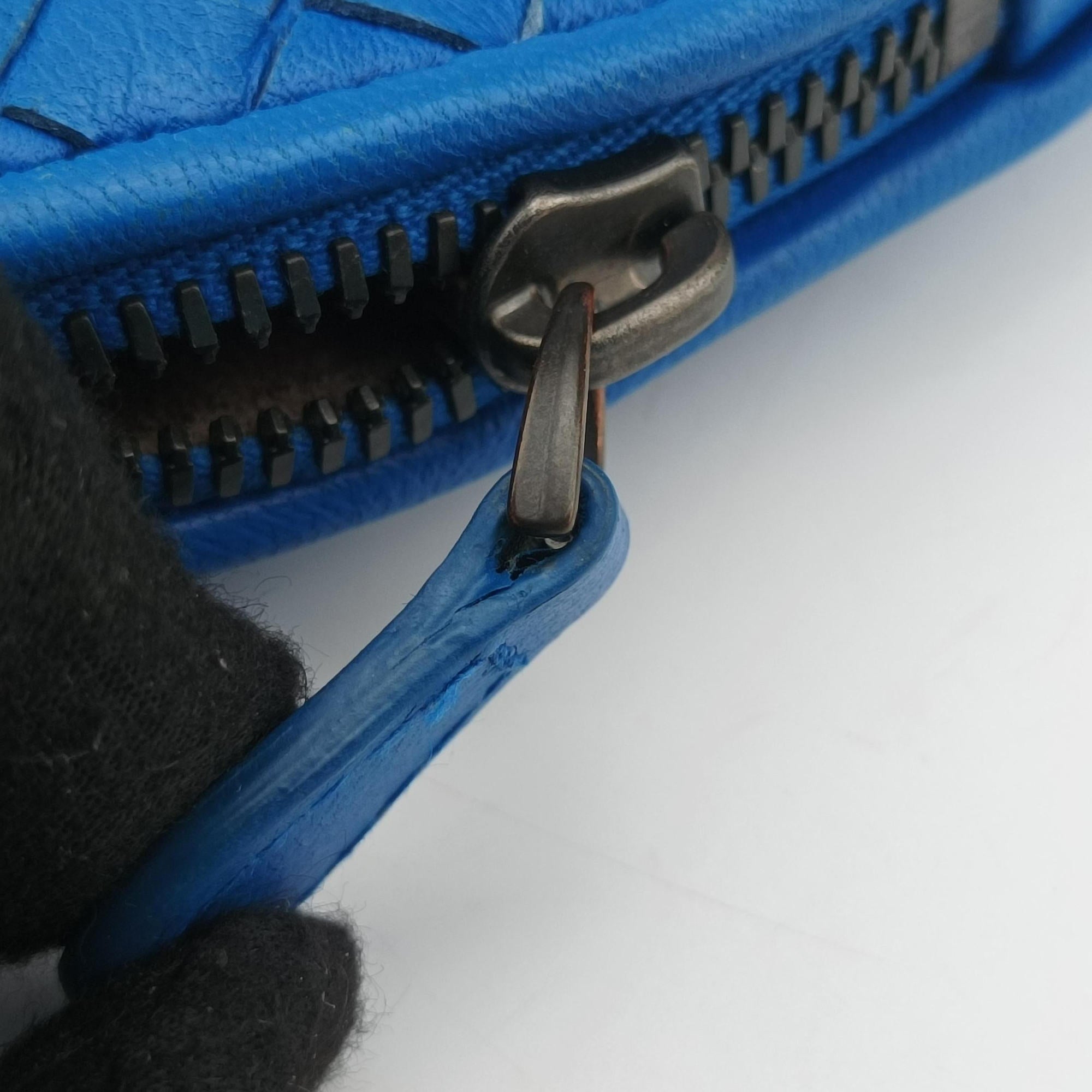 NODINI Intrecciato Blue lambskin B04622158Uノディーニ イントレチャート ブルー ラムスキン B04622158U