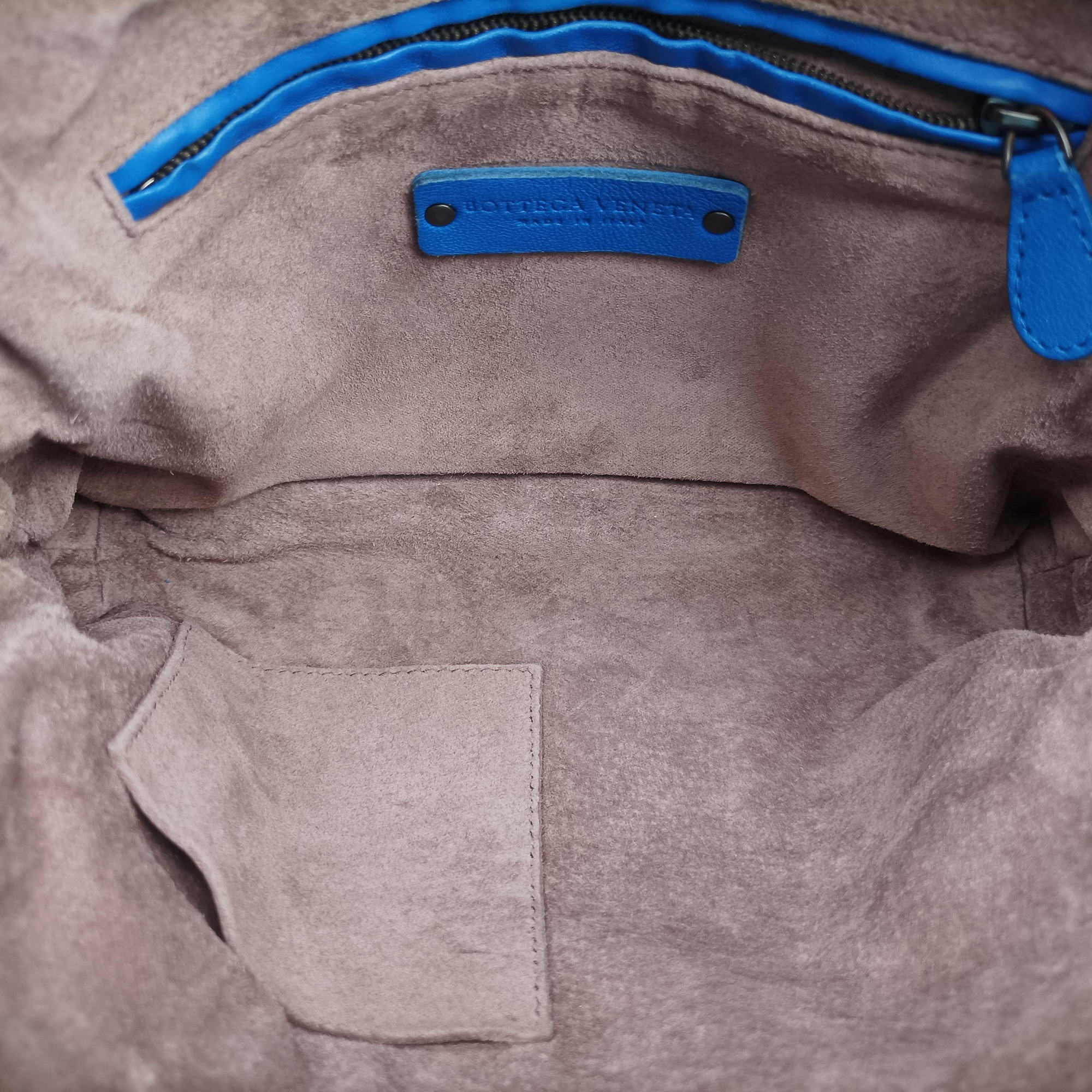 NODINI Intrecciato Blue lambskin B04622158Uノディーニ イントレチャート ブルー ラムスキン B04622158U