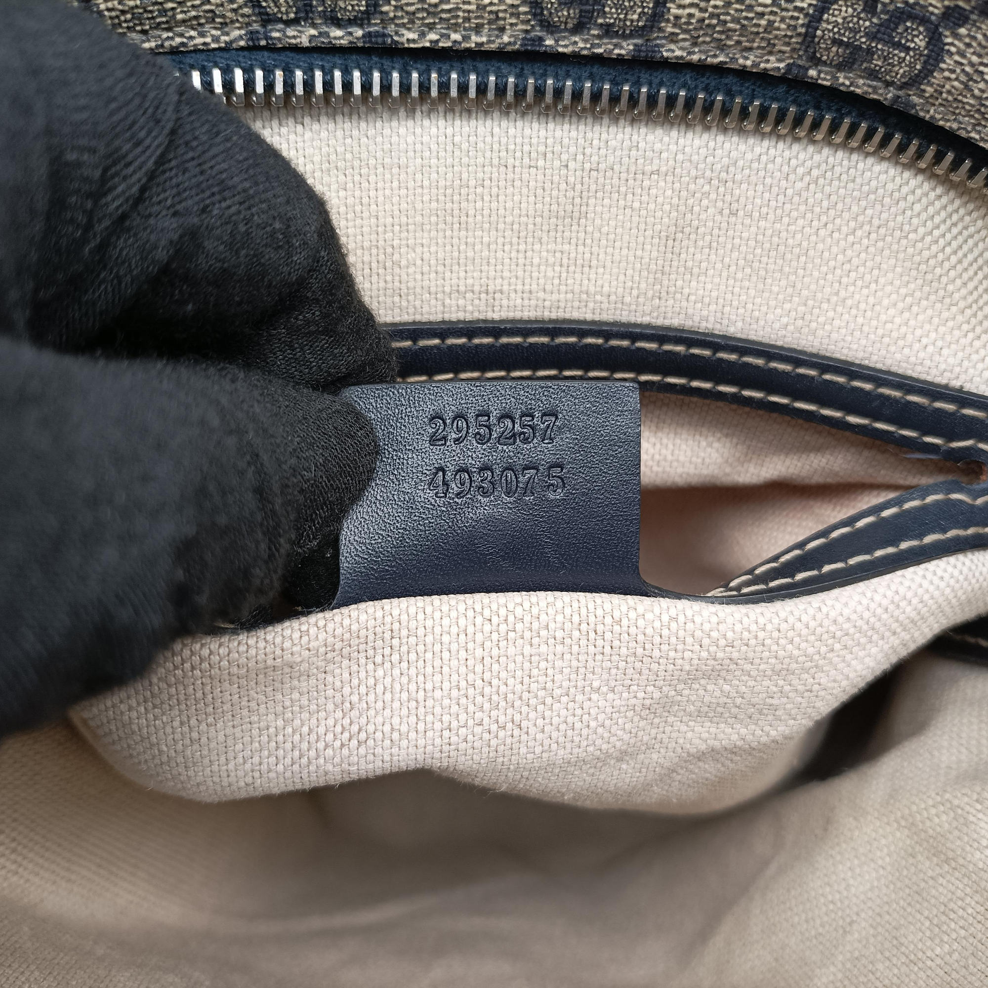 GG Supreme Messenger Beige × Navy PVC coated canvas×leather 295257 I014856609GGスプリーム メッセンジャー ベージュ×ネイビー PVCコーティングキャンバス×レザー 295257 I014856609