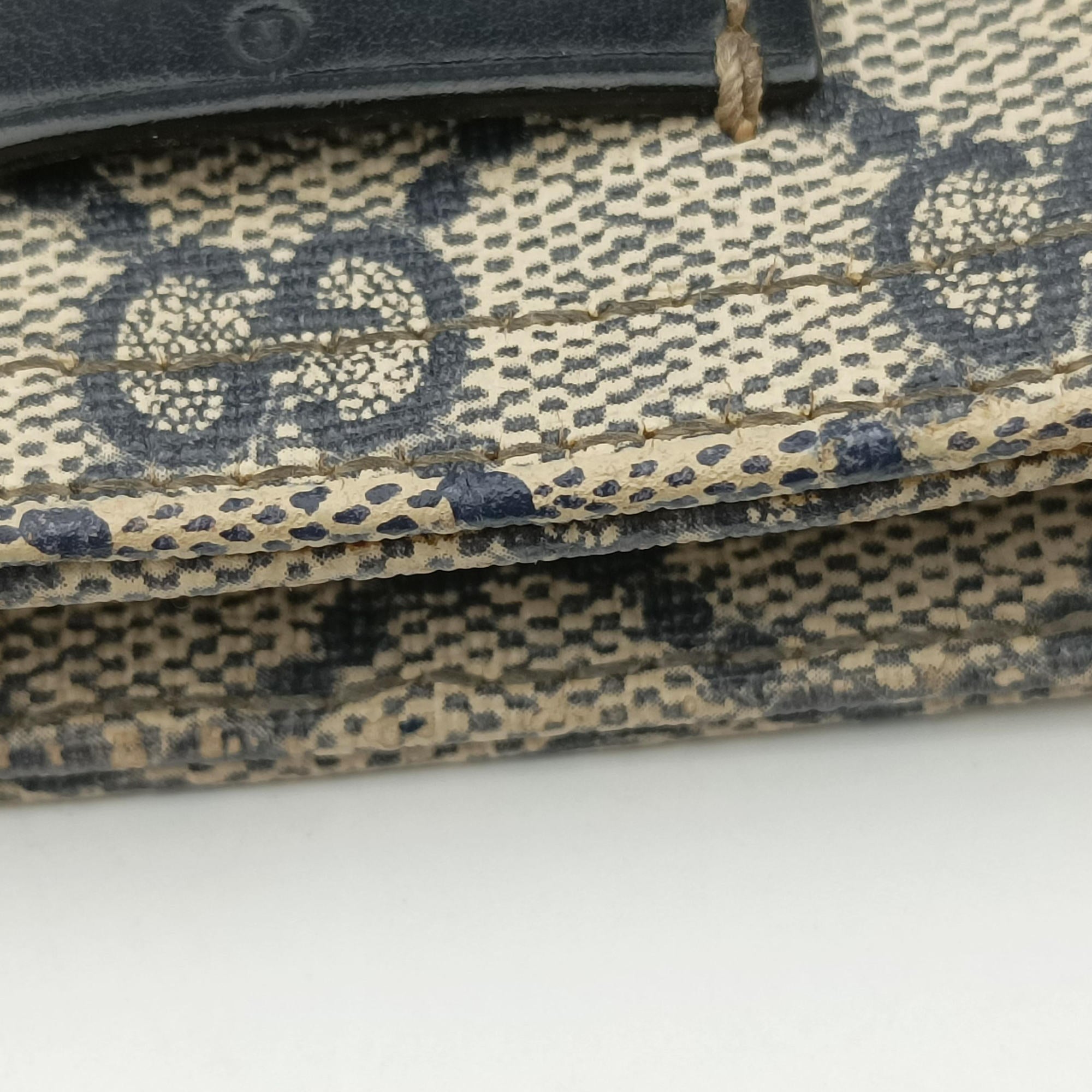 GG Supreme Messenger Beige × Navy PVC coated canvas×leather 295257 I014856609GGスプリーム メッセンジャー ベージュ×ネイビー PVCコーティングキャンバス×レザー 295257 I014856609