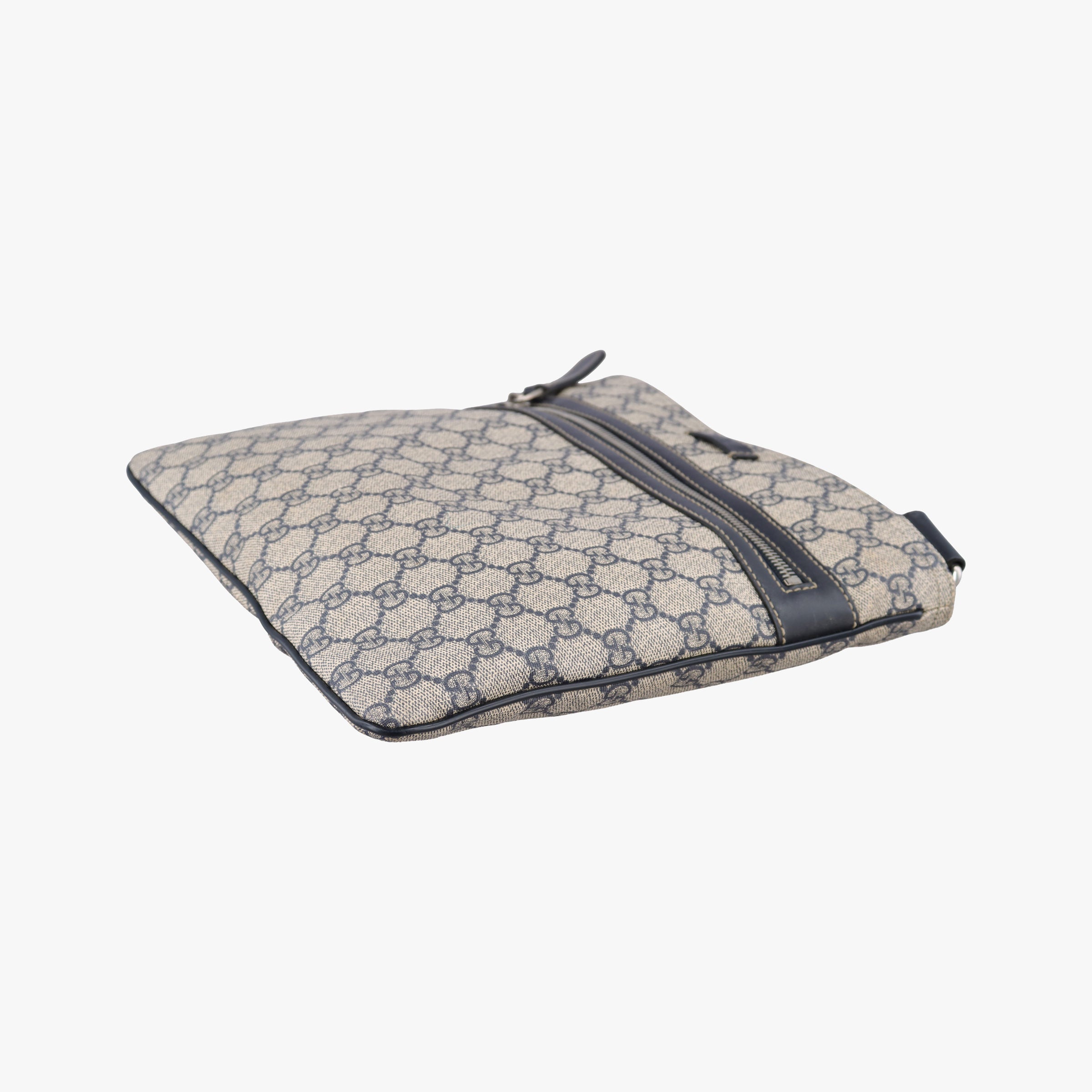 GG Supreme Messenger Beige × Navy PVC coated canvas×leather 295257 I014856609GGスプリーム メッセンジャー ベージュ×ネイビー PVCコーティングキャンバス×レザー 295257 I014856609