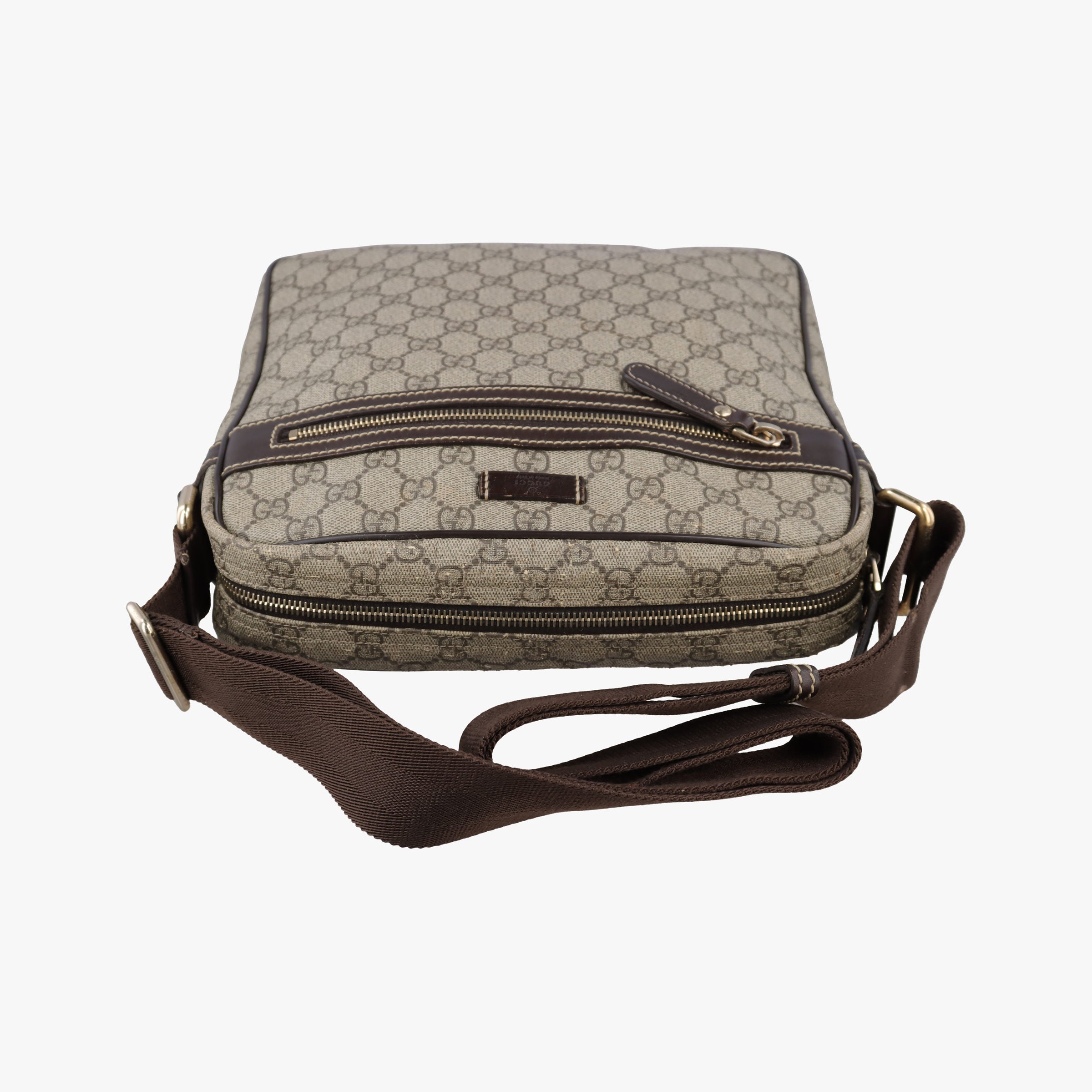 GG Imprime Messenger Beige×Brown PVC coated canvas×Leather 201448 F013949693GGインプリメ メッセンジャー ベージュ×ブラウン PVCコーティングキャンバス×レザー 201448 F013949693