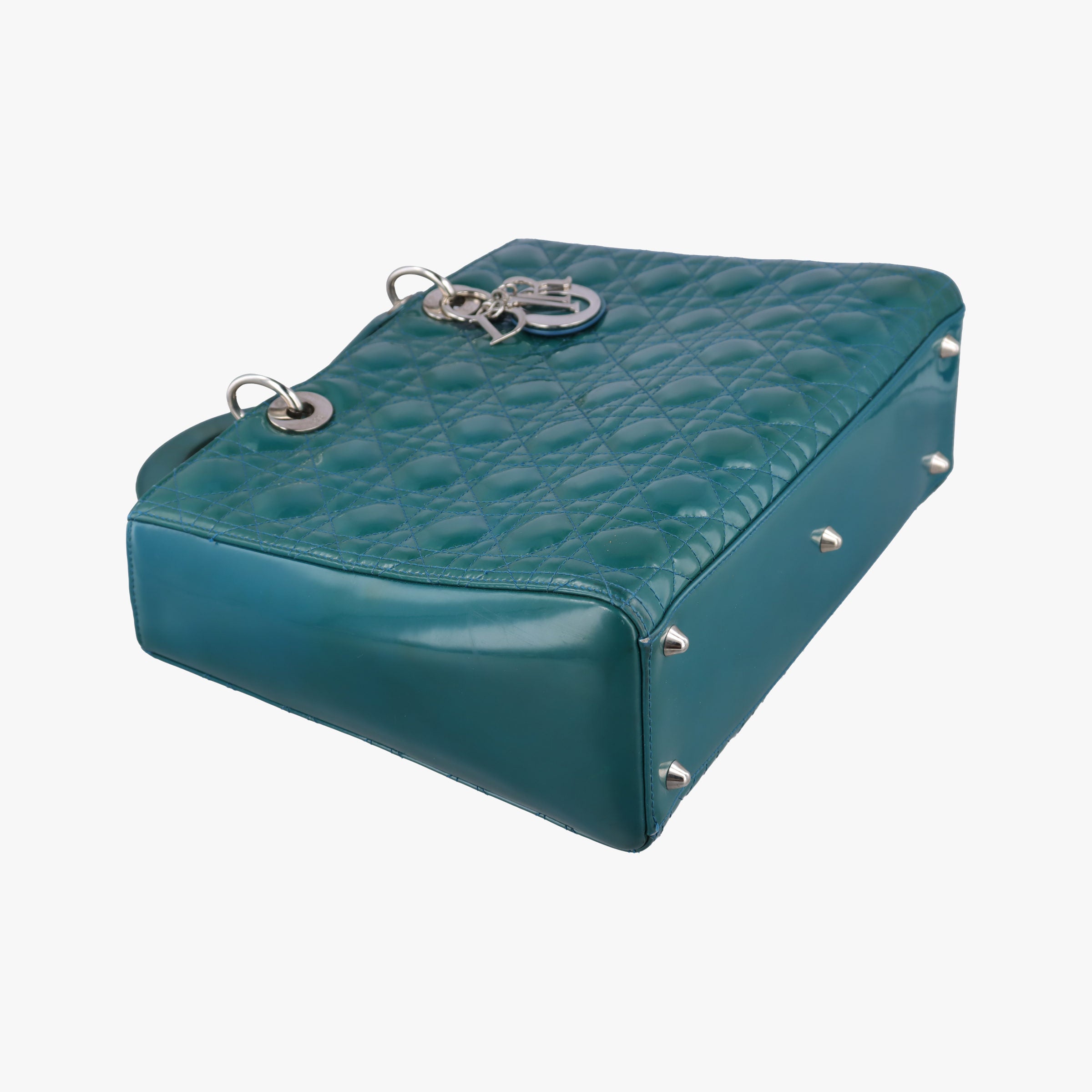 Lady Dior Blue Patent Leather 16-BO-1102レディディオール ブルー パテント 16-BO-1102
