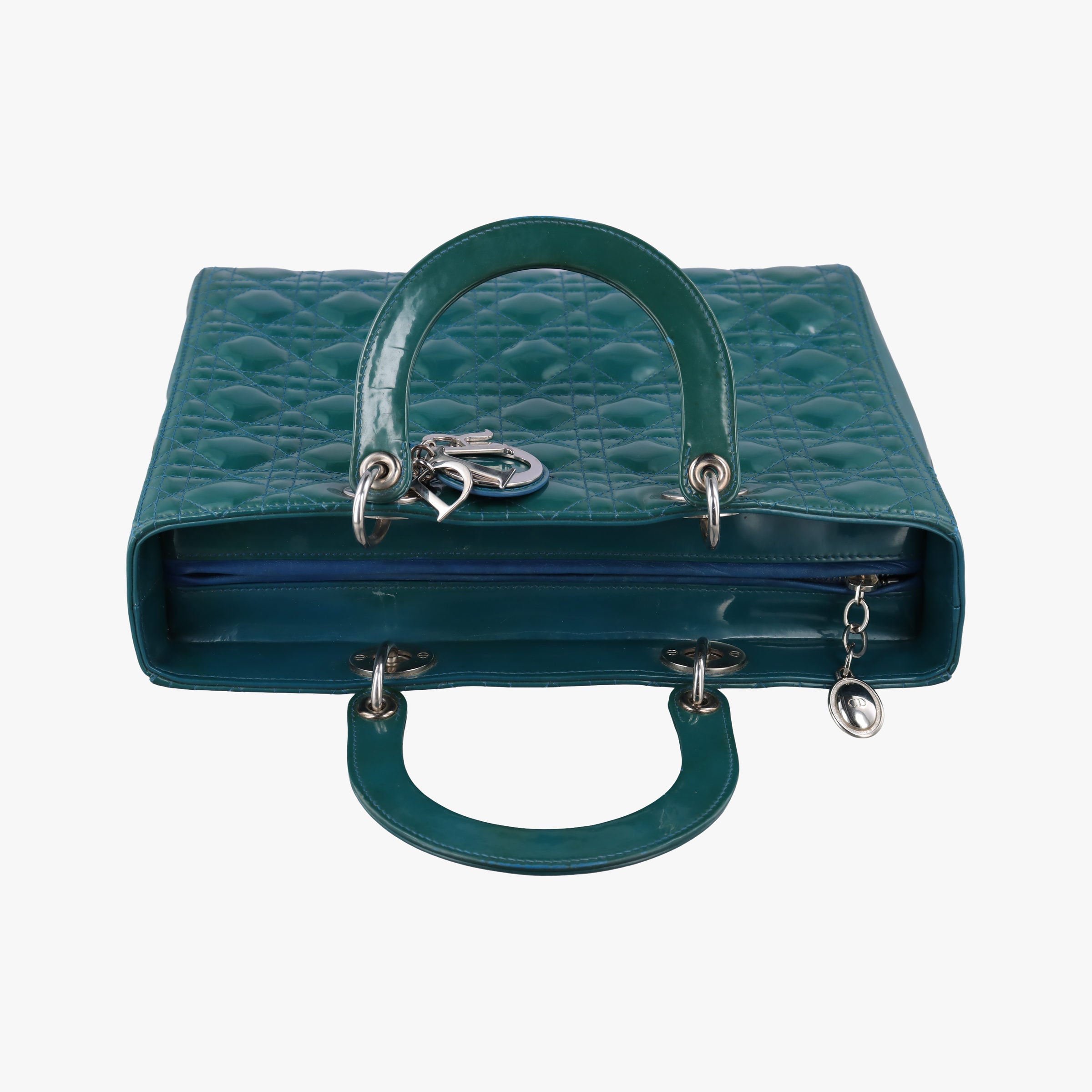 Lady Dior Blue Patent Leather 16-BO-1102レディディオール ブルー パテント 16-BO-1102