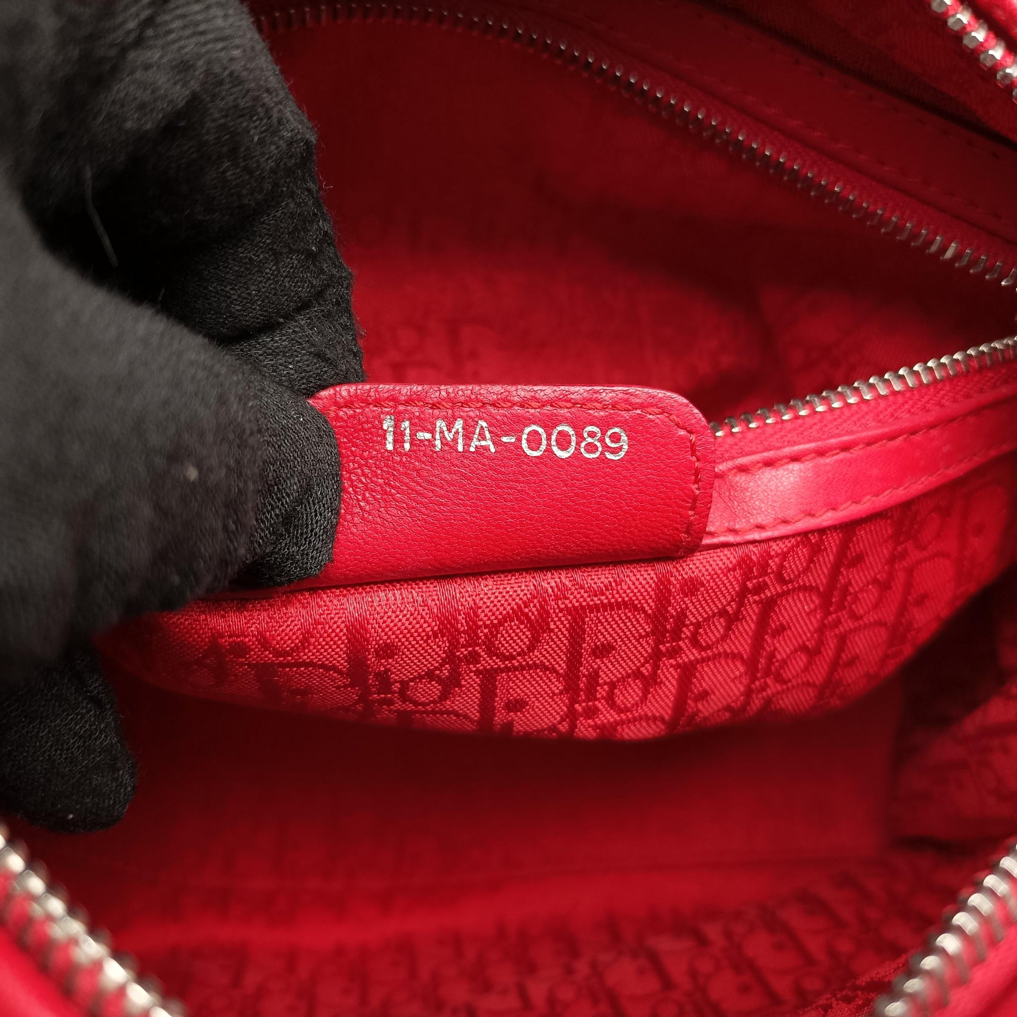 Lady Dior Red lambskin 11-MA-0089レディディオール レッド ラムスキン 11-MA-0089